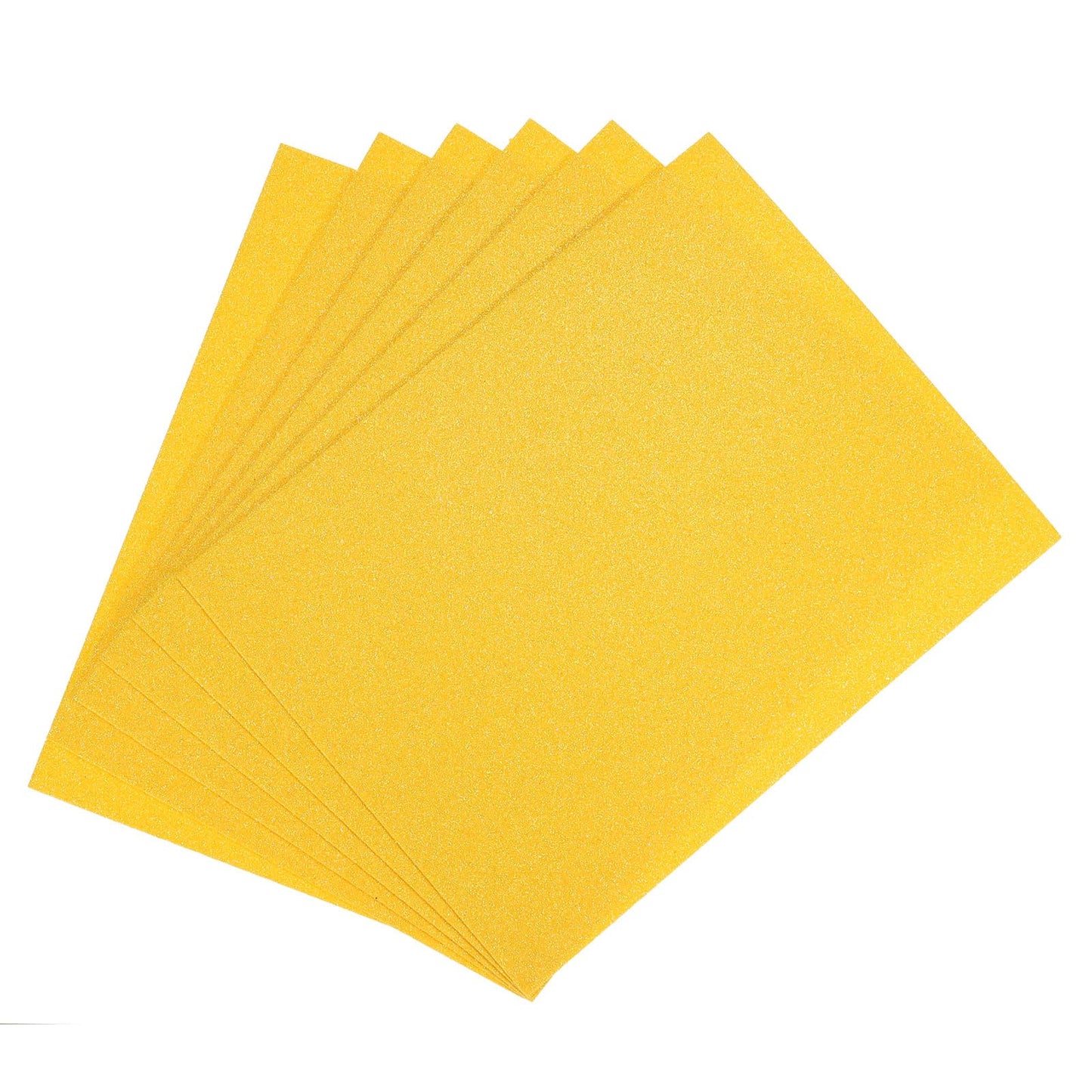 MECCANIXITY EVA Foam Sheets Glitter Light Yellow 10.8 Inch x 8.5 Inch 2mm Thick Crafts Foam Sheets for Costumes, Arts and Crafts Projects Pack of 10