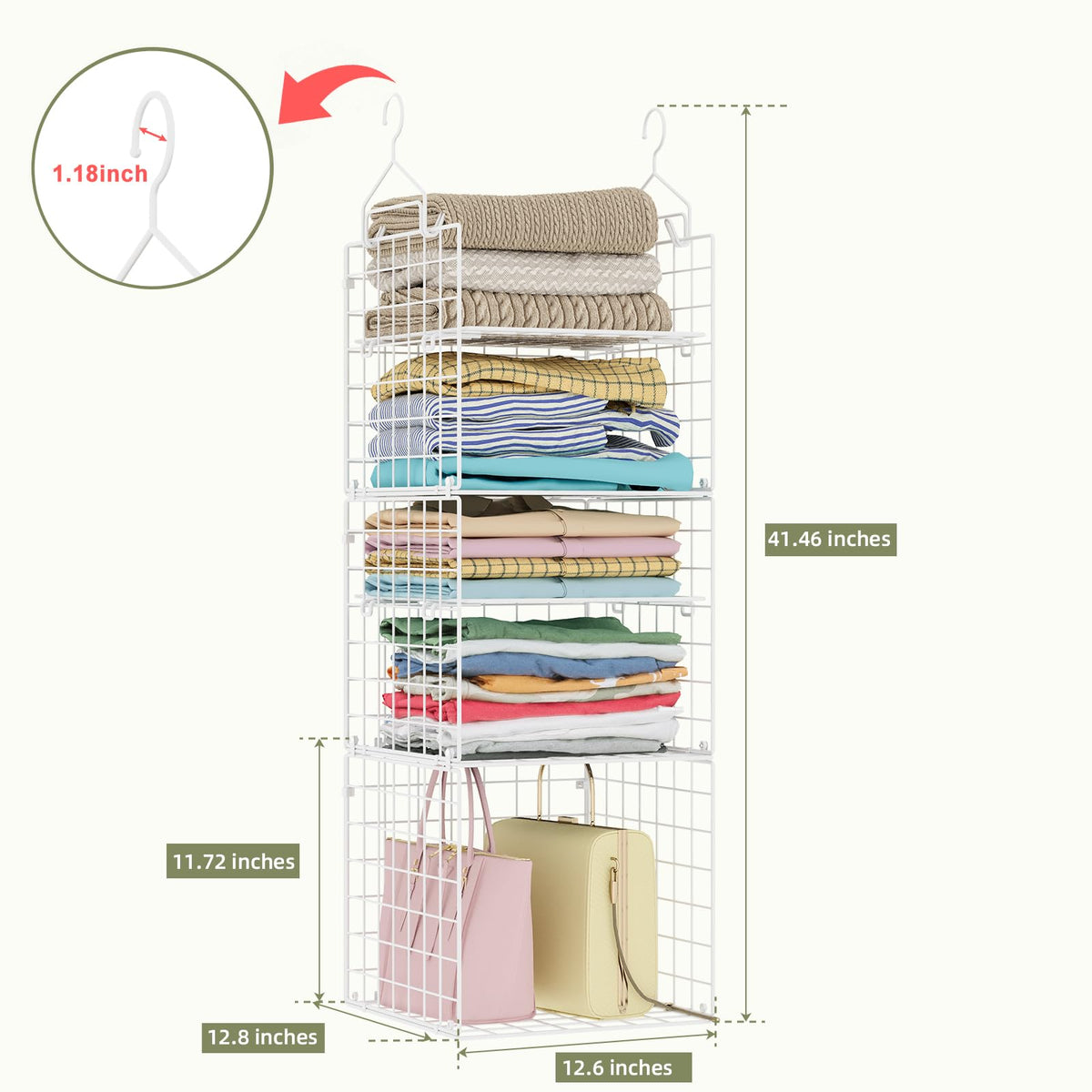 Closet Hanging Organizer and Storage (5 Count)