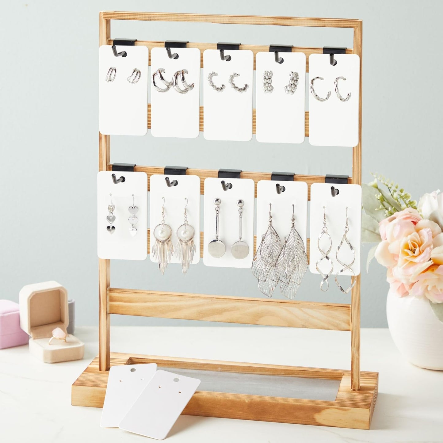Juvale Earring Cards for Selling Jewelry - 3.5 x 2 In, White, 200 Pack - Bulk Earring Display Cards for Jewelry Packaging & Storage