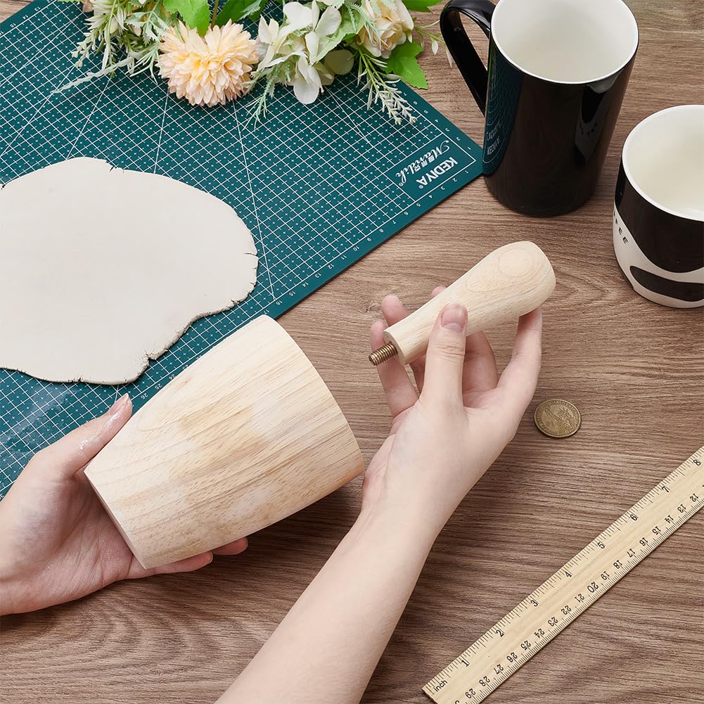 BENECREAT 8.5 x 3.8 inch Wood Cup Mold, Cup Pottery Mold, Pottery Shaping Tool for DIY Pottery Cup Ceramic Cup Mug Vase Art Making