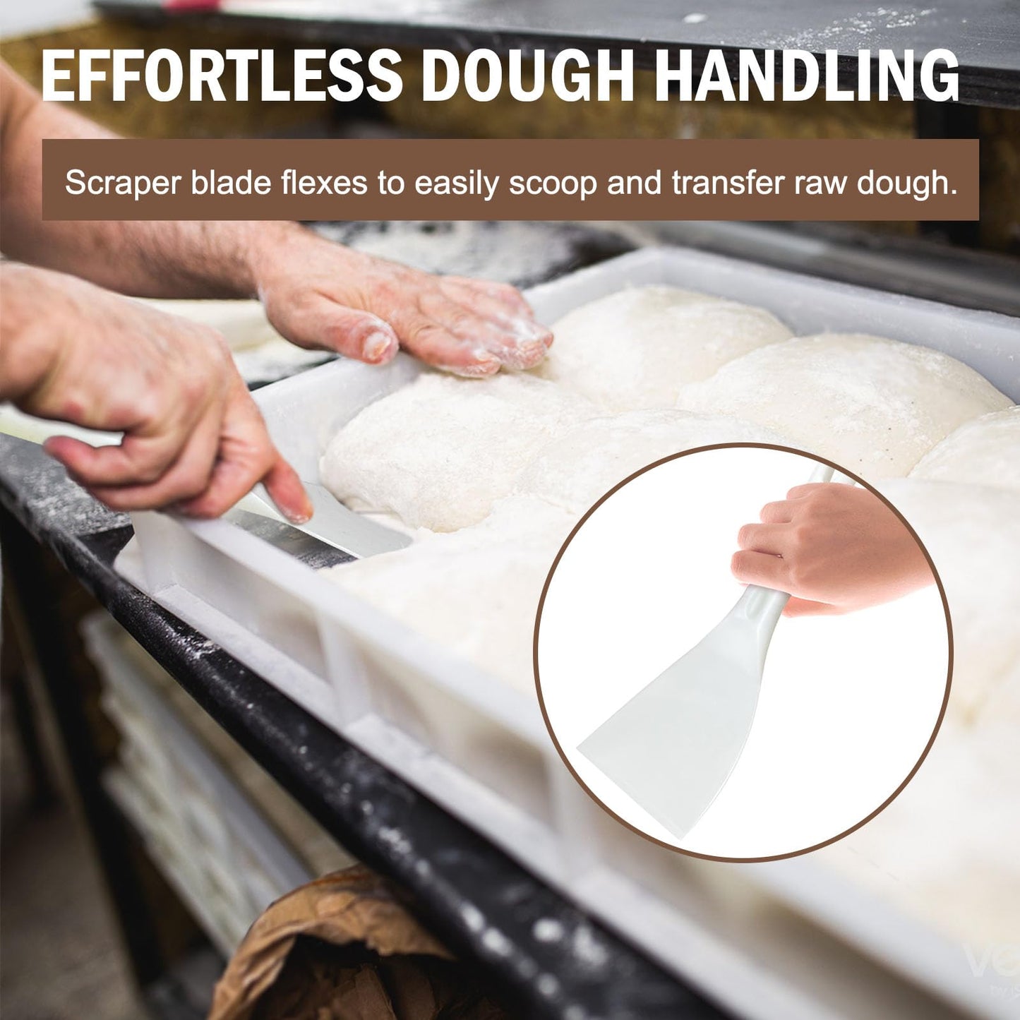 LRui Kitchen Professional Pizza Dough Scraper dough spatula,plastic flexible strip handle dough scraper.