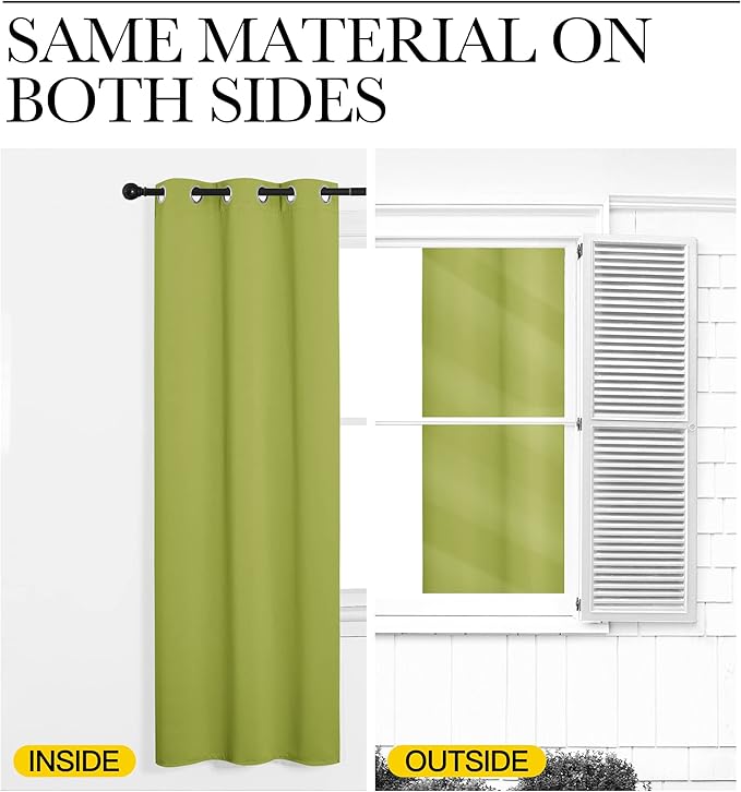 NICETOWN Fresh Green Blackout Curtains 78 inches Length for Living Room, 2 Panels, 55" Wide, Thermal Insulated Decoration Drapes for Bedroom Window