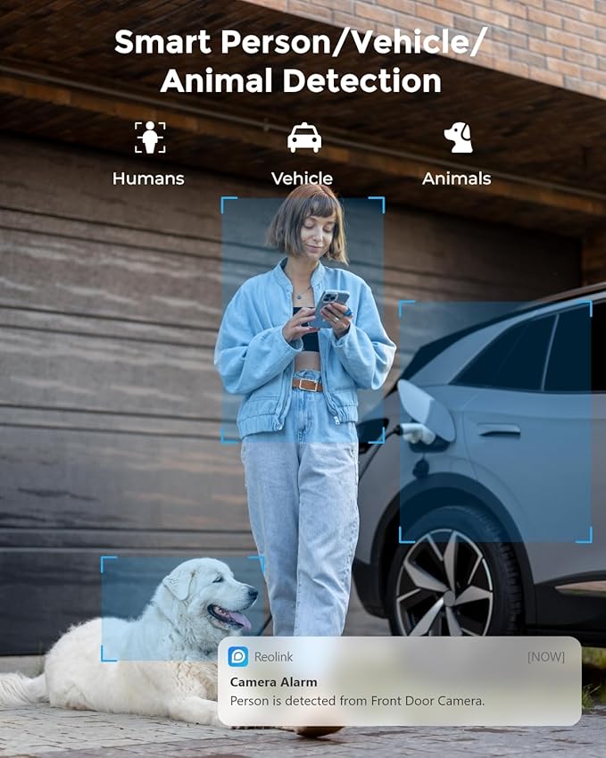 REOLINK Plug-in Outdoor WiFi Security Camera, 5MP HD Dual Band Wired Wi-Fi Camera for Home Security-2.4/5 Ghz, Smart Detection, Motion Detection, Night Vision, IP67 Waterproof, RLC-510WA