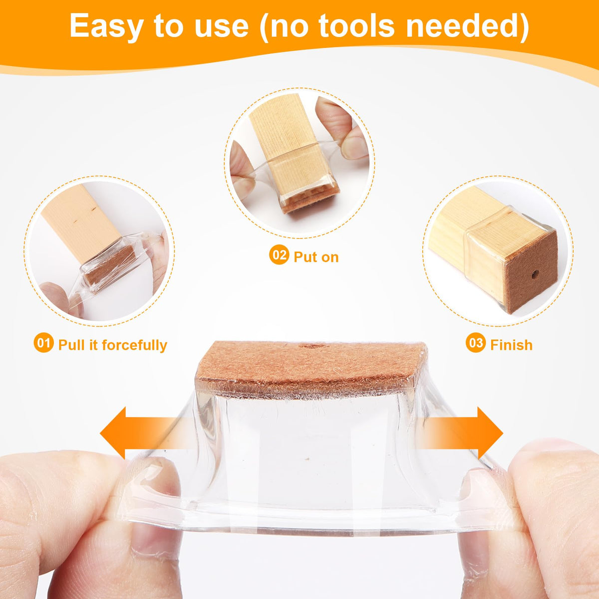 36 Pack Square Chair Leg Floor Protectors for Hardwood Floors (36 Count)