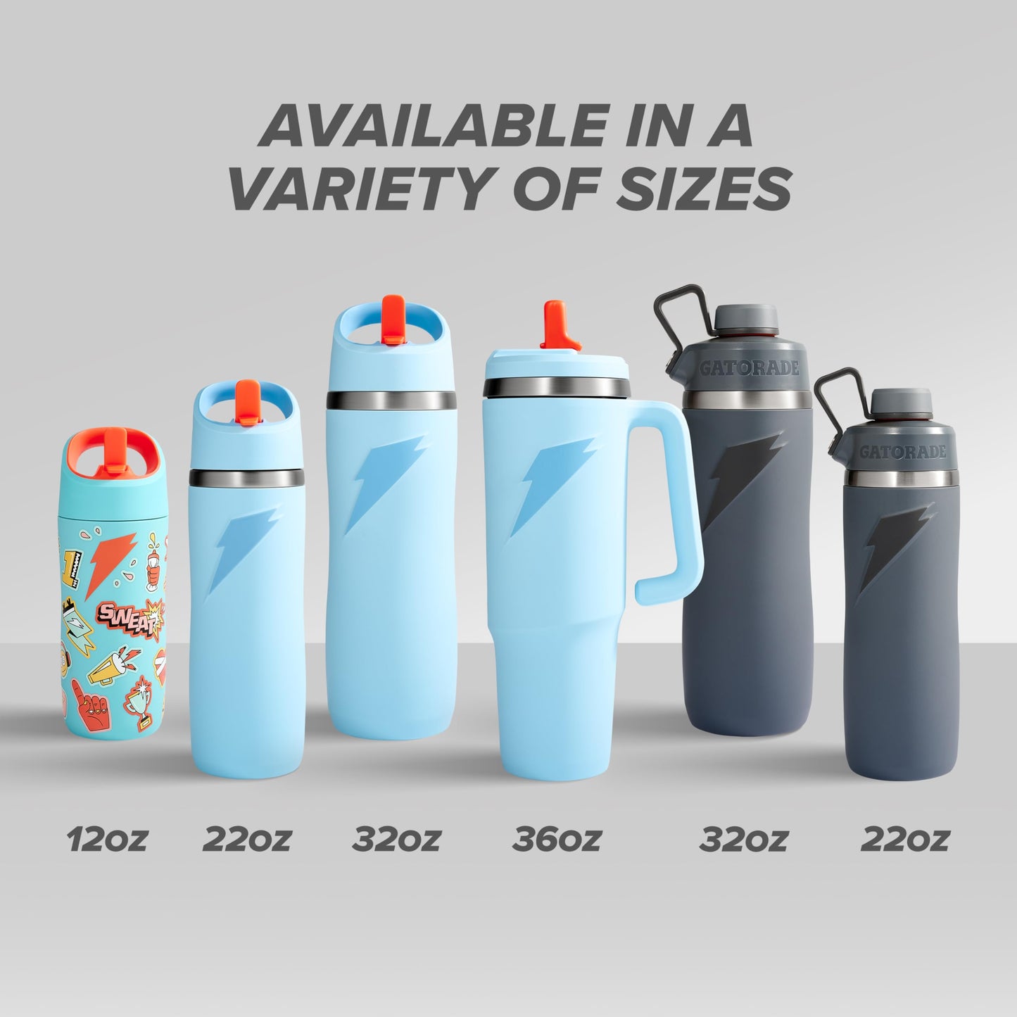 Gatorade 'Overtime' 22oz Stainless Steel Water Bottle, Twist Cap, Grey