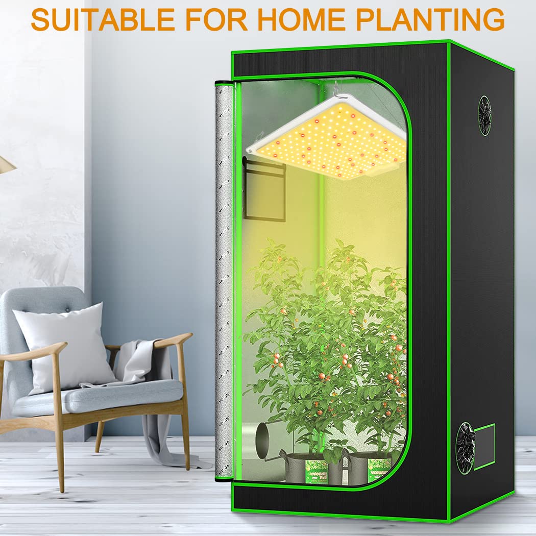 Gerylove LED Grow Light, SP1000 Sunlike Full Spectrum Dimmable Plant Lights with Thermometer Hygrometer, Growing Lamps for Indoor Plants Seedlings Veg Bloom 2x2/3x3 Ft Coverage