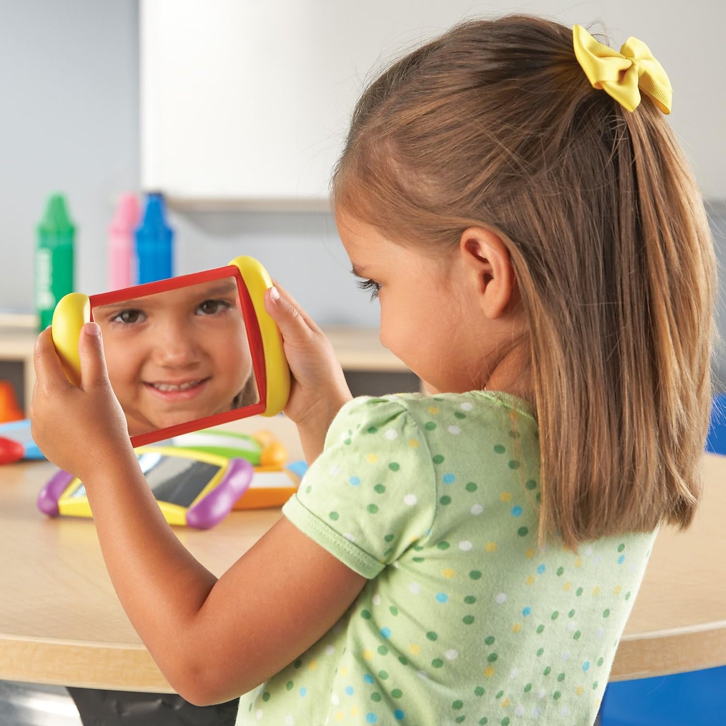 Learning Resources All About Me 2 in 1 Mirrors - 6 Pieces, Ages 18+ months Toddler Social Emotional Learning Toys, Mirror for Kids