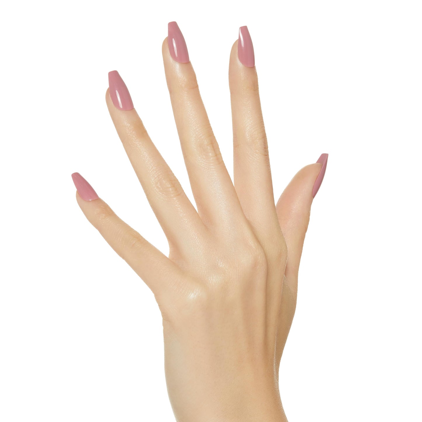 KISS Gel Fantasy Press On Nails, Nail glue included, Letter To Ur EX', Pink, Medium Size, Coffin Shape, Includes 28 Nails, 2g glue, 1 Manicure Stick, 1 Mini File (Pack of 2)