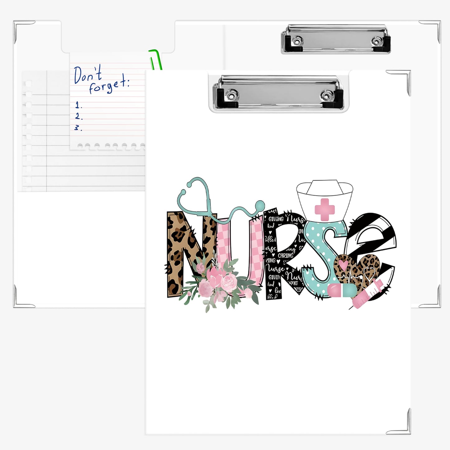 APJYM Nursing Clipboard with Storage for Office Desk, Nurse Appreciation Gifts for Women, Nurse Practitioner Gifts Padfolio with Clipboard for Nurses Office Supplies, 12.6 x 9.3 in