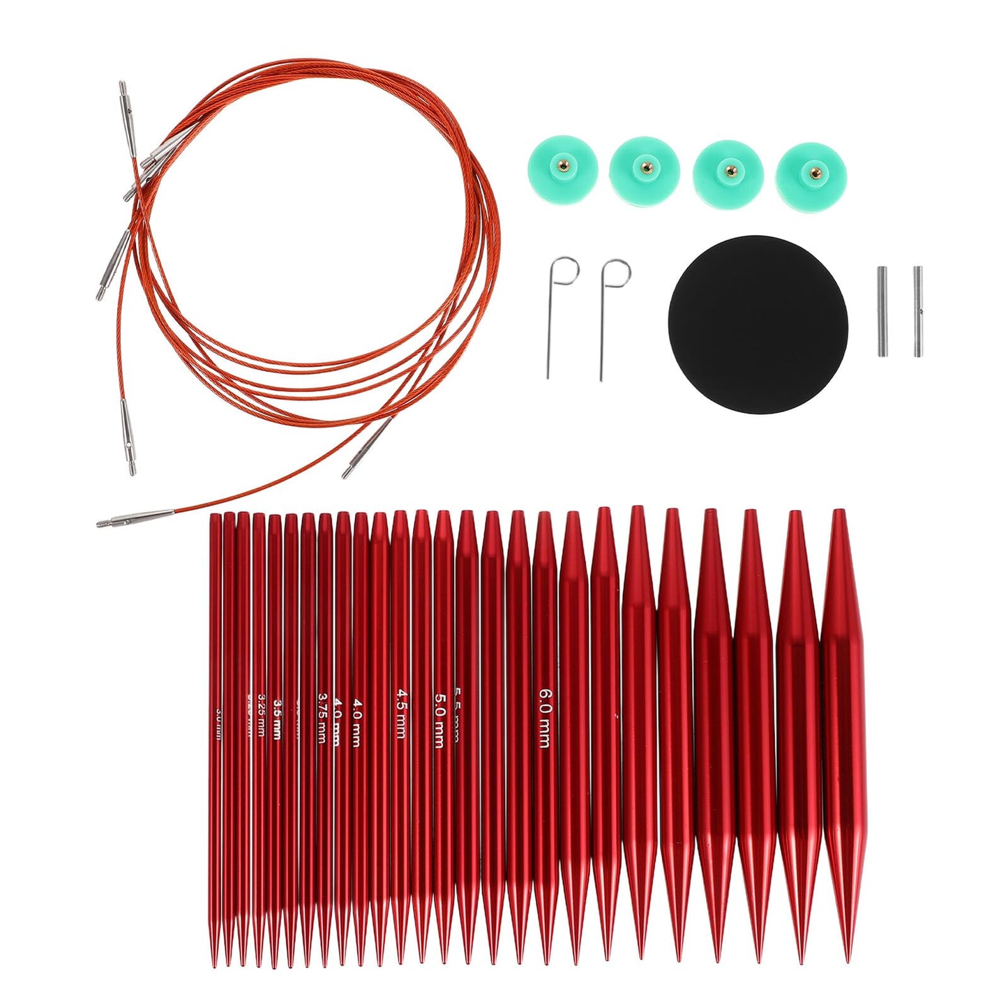 Amosfun Aluminum Circular Knitting Needles Set Detachable Sweater Circular Needle Interchangeable Knitting Accessory Kit for Household and Daily Use