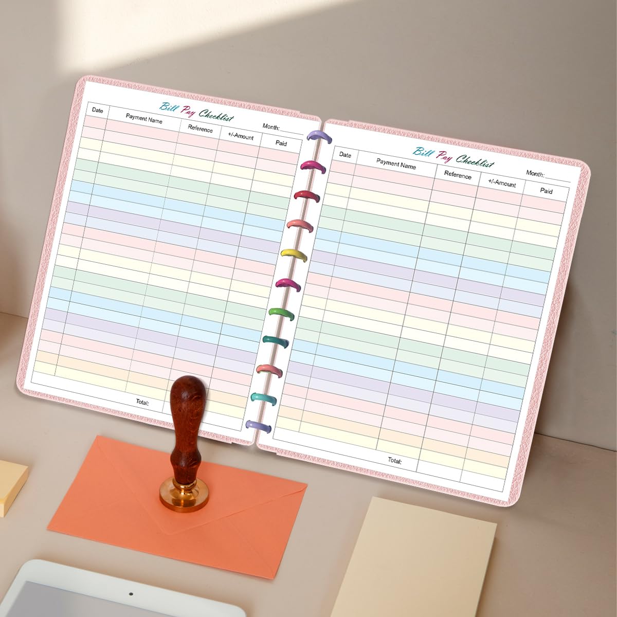 A4 TUL Bill Payment Checklist Refills - 50 Sheets/100 Pages Letter Size Monthly Budget Forms for 11-Disc Discbound Budget Planners, 8.5" x 11"