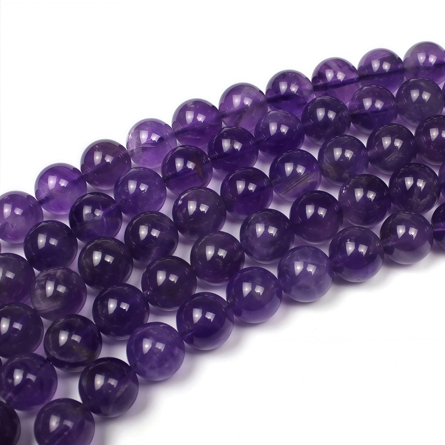 MJDCB 5A Natural South Africa Amethyst Gemstone Round Stone Beads for Jewelry Making DIY Bracelet Necklace (10mm)
