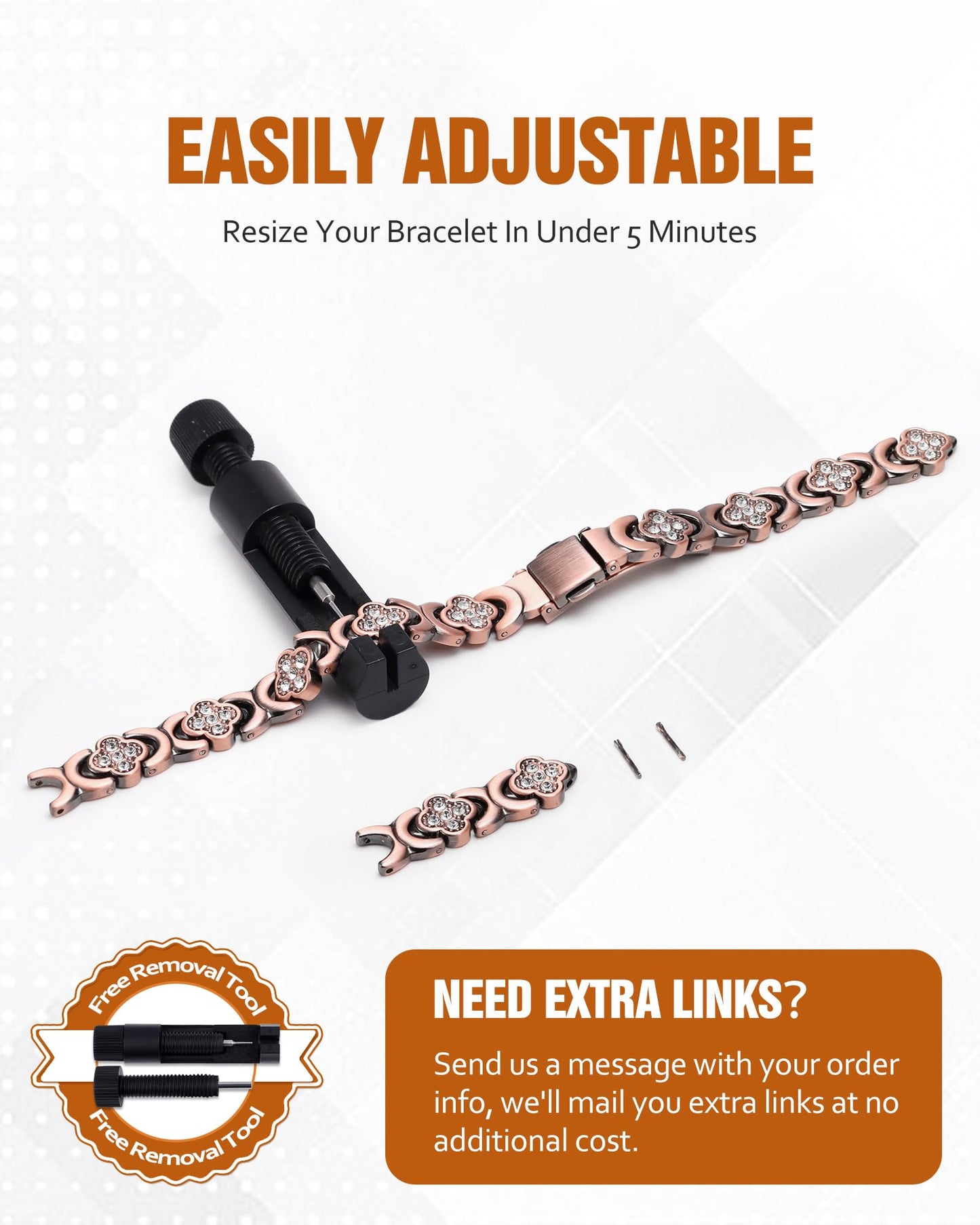 Jecanori Effective Magnetic Bracelets for Women, Ultra Strength Magnet Bracelet with Sizing Tool