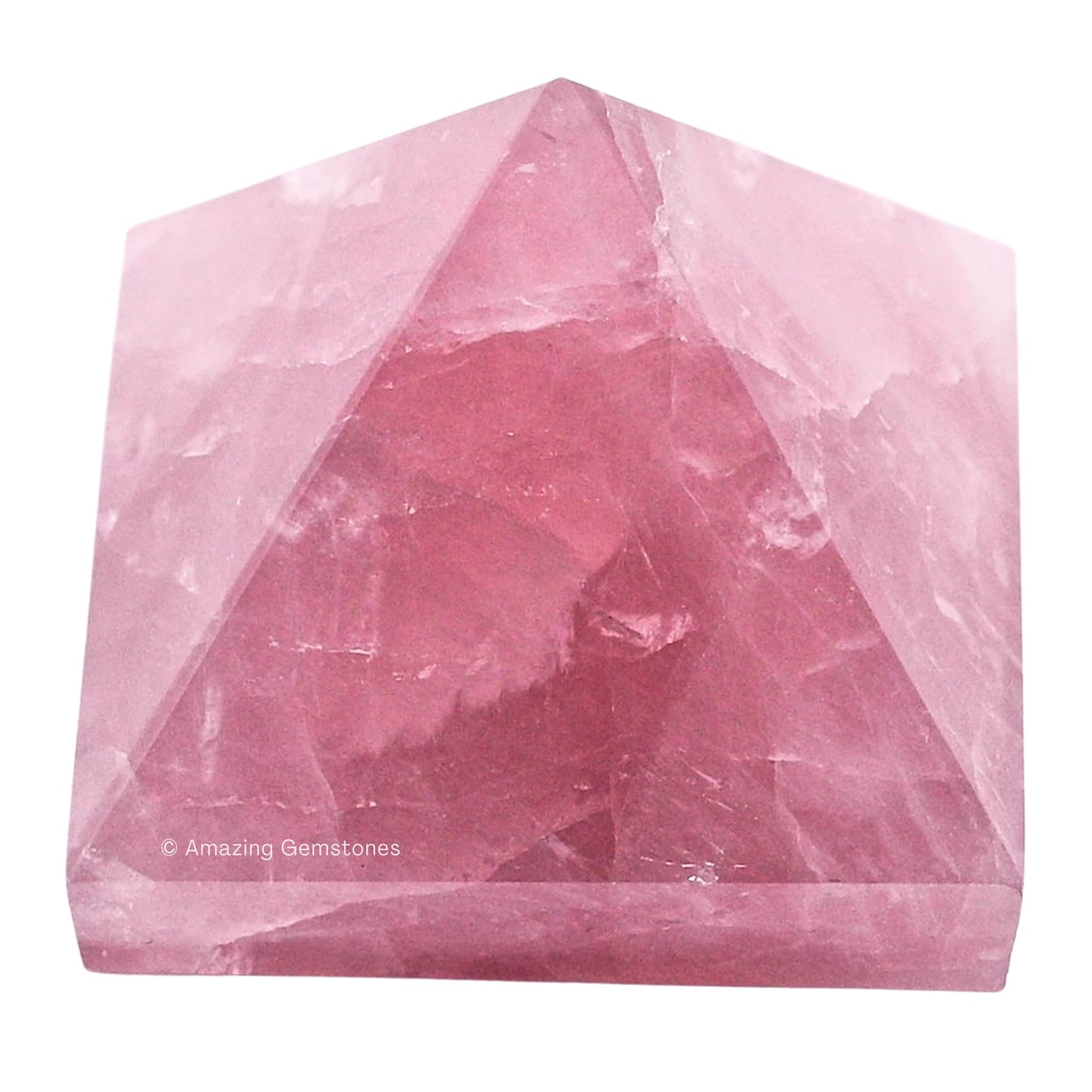 Amazing Gemstone Star Rose Quartz Pyramid Crystal Healing Stones - 1.5" Great Pyramid Figurine of Natural Stone Pyramid for Meditation, Reiki, Chakra Balancing and Crystal Pyramids Grid