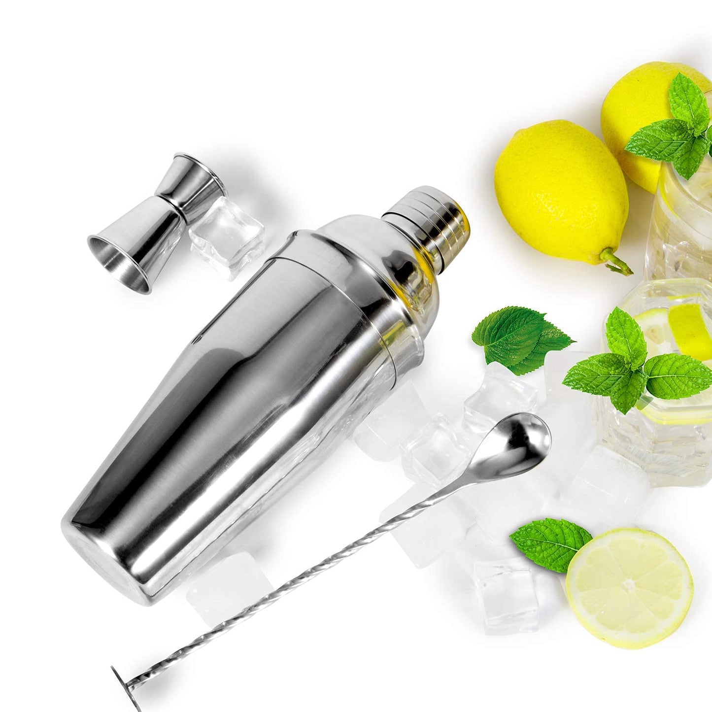 WPHUAW 24oz Cocktail Shaker Bar Set-Professional Margarita Mixer Drink Shaker Professional Stainless Steel Bar Tools Built-in Bartender Strainer for Martini Kit