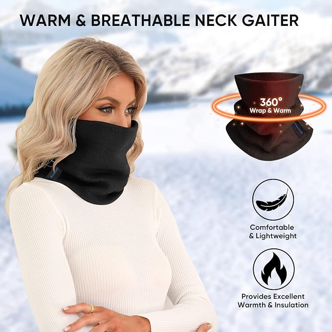 TICONN Neck Gaiter Face Cover Scarf, Breathable Sun & Wind-proof for Skiing Fishing Hiking Cycling