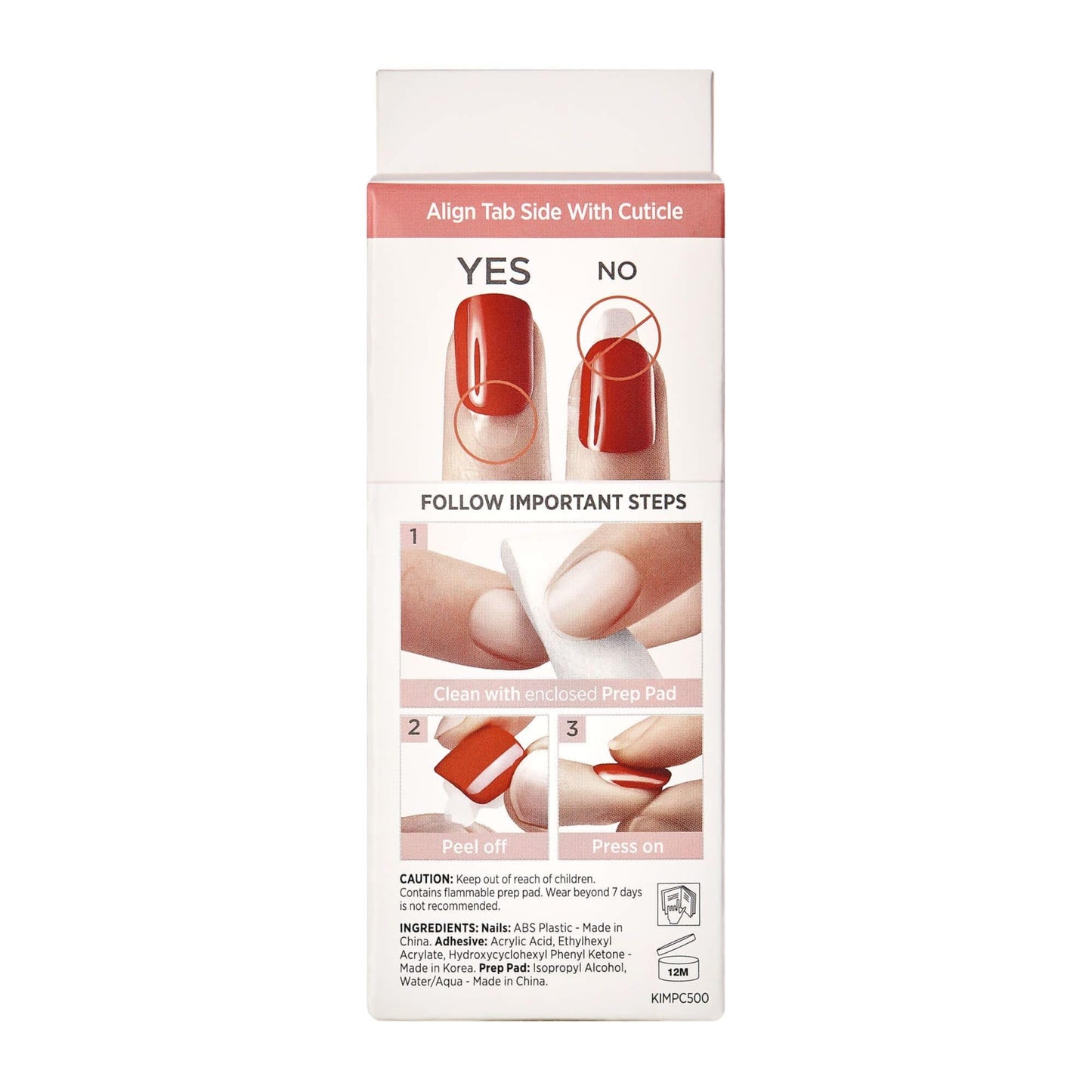 Kiss Impress No Glue Mani Press On Nails, Design, 'Rain Check', Blue, Short Size, Squoval Shape, Includes 30 Nails, Prep Pad, Instructions Sheet, 1 Manicure Stick, 1 Mini File