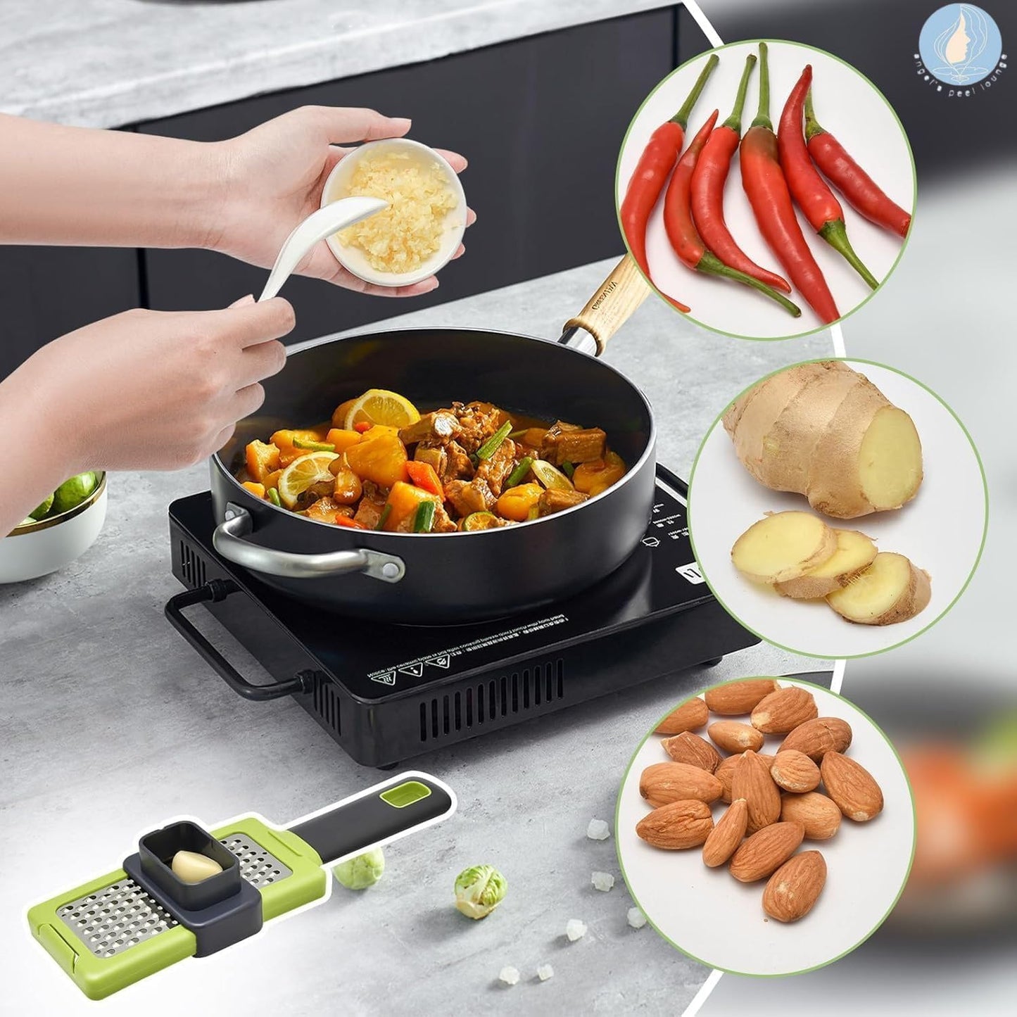 Good Grips Garlic Grater Garlic Presses -Stainless Steel Cheese Grater, Nutmeg Grinder & Lemon Zester- Perfect Kitchen Tool for Mini Ginger, Chocolates, Vegetables, Fruits