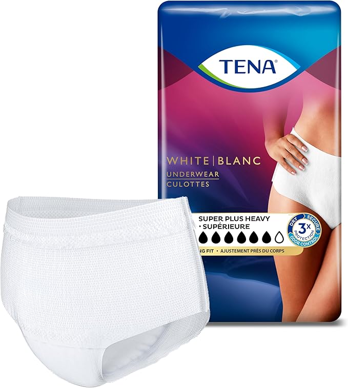 Tena Incontinence & Postpartum Underwear for Women, Super Plus Absorbency - Large - 64 Count
