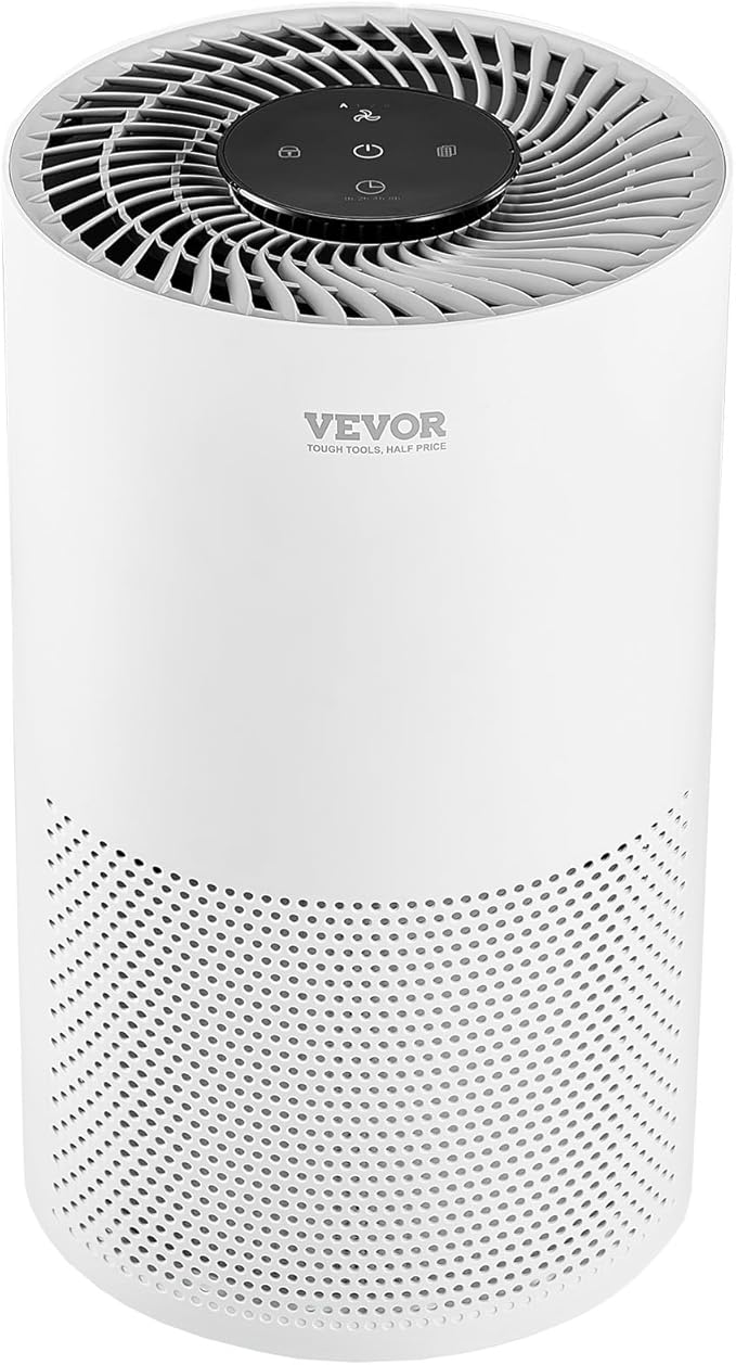 VEVOR Air Purifier for Bedroom Home, H13 HEPA Layer, 1200 ft²/h Smart Air Purifier with Speed Control & Child Lock Guard, Efficient Air Cleaner with Convenient Touch Panel & 23 dB Sleep Mode