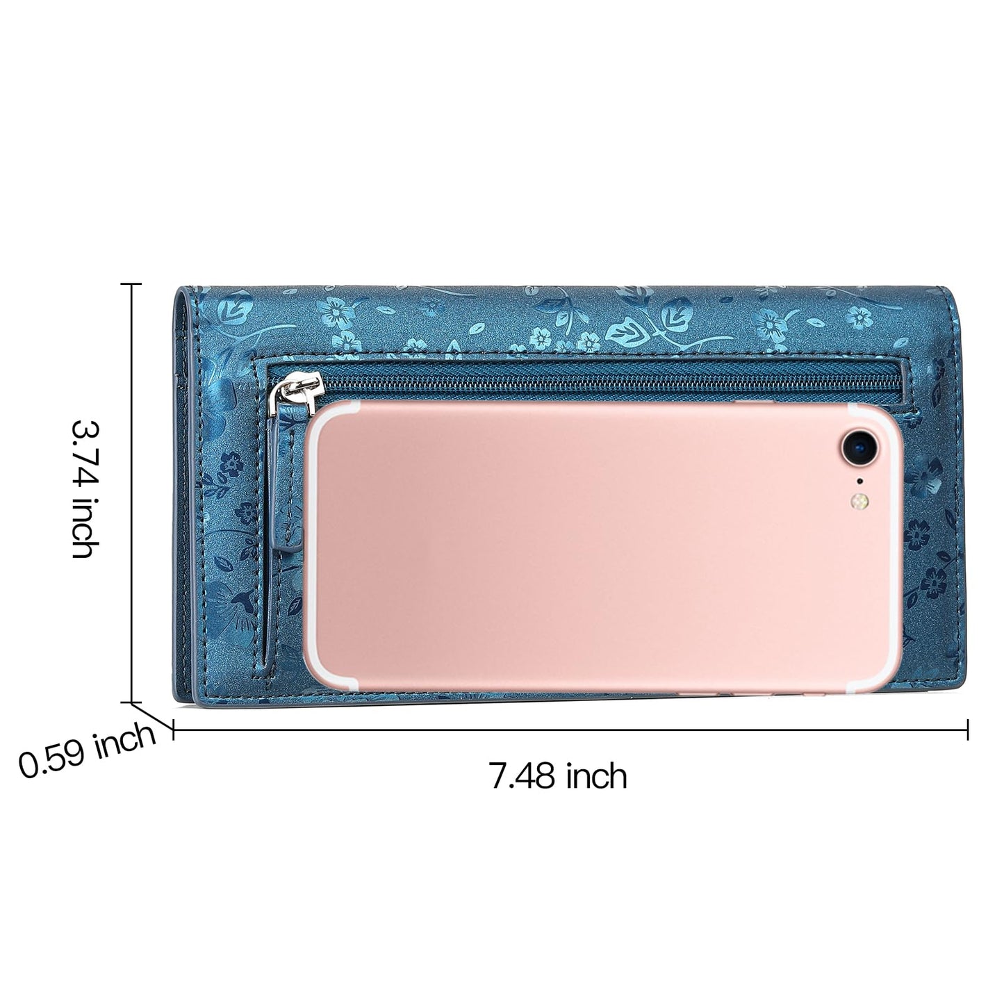 GOIACII Wallet Women RFID Blocking Thin Leather Clutch Credit Card Holder