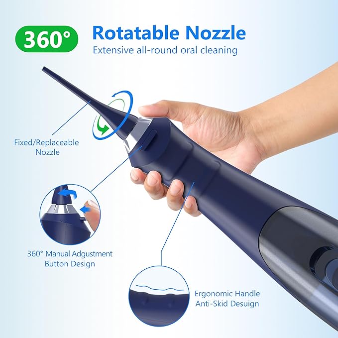 Sejoy Water Flossers for Teeth Cleaning, Water Flosser for Teeth Rechargeable Cordless, Electric Portable, 5 Cleaning Modes 8 Jet Tips, IPX7 Waterproof, 230ml, for Travel and Home