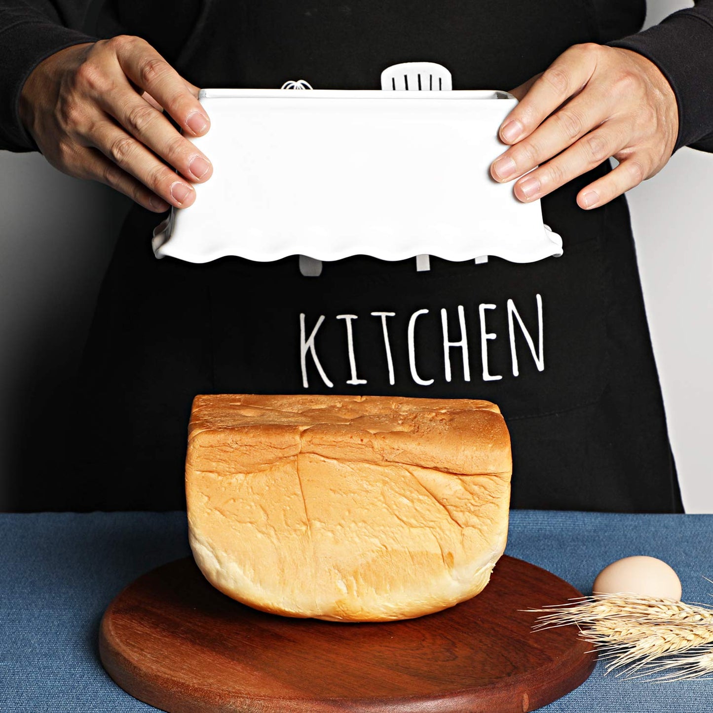 HAOTOP Porcelain Nonstick Baking Bread Loaf Pan, 8.5 x 5 Inch, White