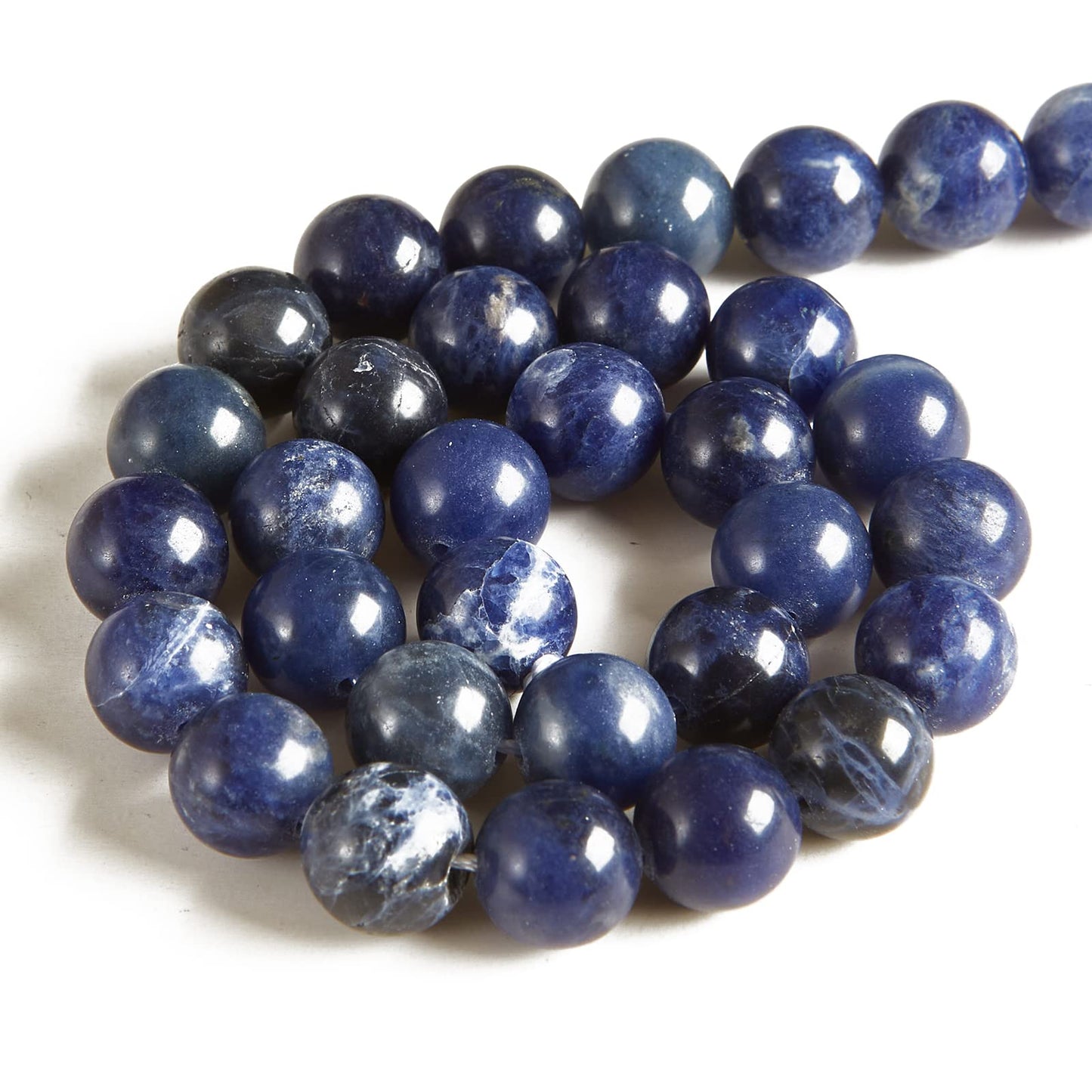 60pcs 6mm Sodalite Beads Natural Gemstone Beads Round Loose Beads for Jewelry Making