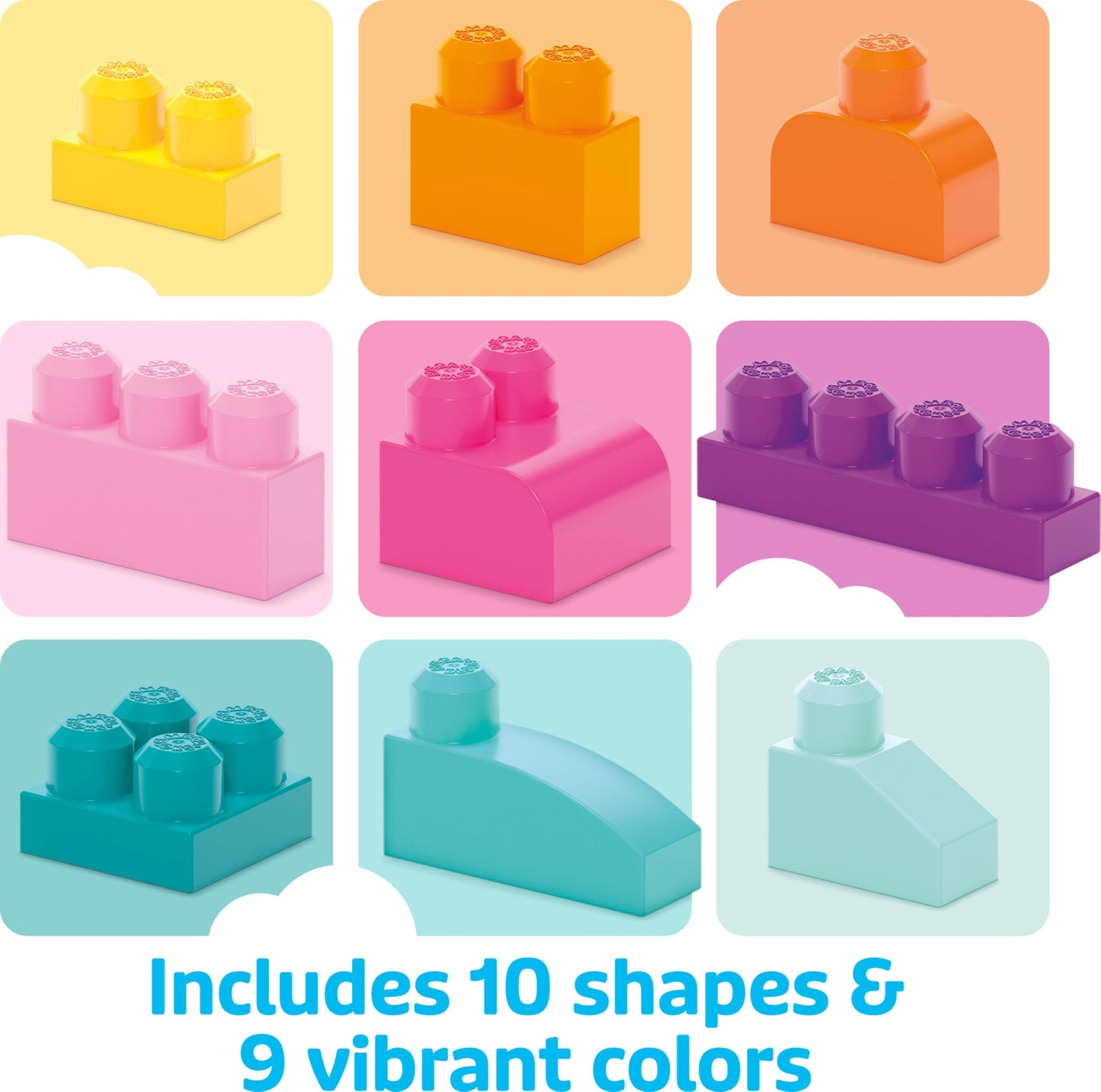 MEGA BLOKS First Builders Toddler Blocks Toys Set, Big Building Bag Collection with 80 Pieces and Storage, Pink, Ages 1+ Years