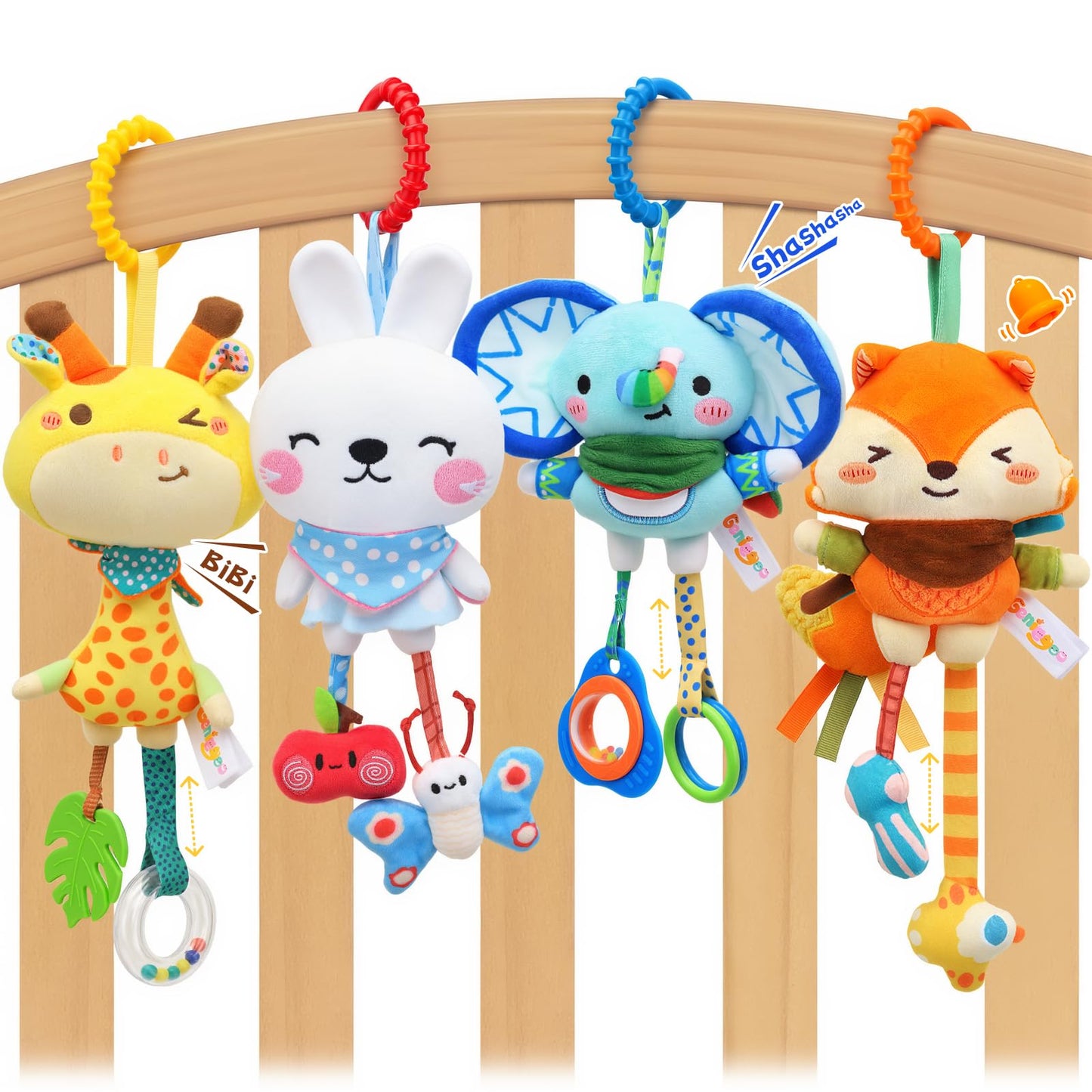 YELUFT Baby Toys for 0 3 6 9 12 Months, Baby Hanging Toys, Car Seat Stroller Crib Gym Baby Rattle Toys with Teether for Newborn Infants Toddlers Baby Boys Girls Gifts