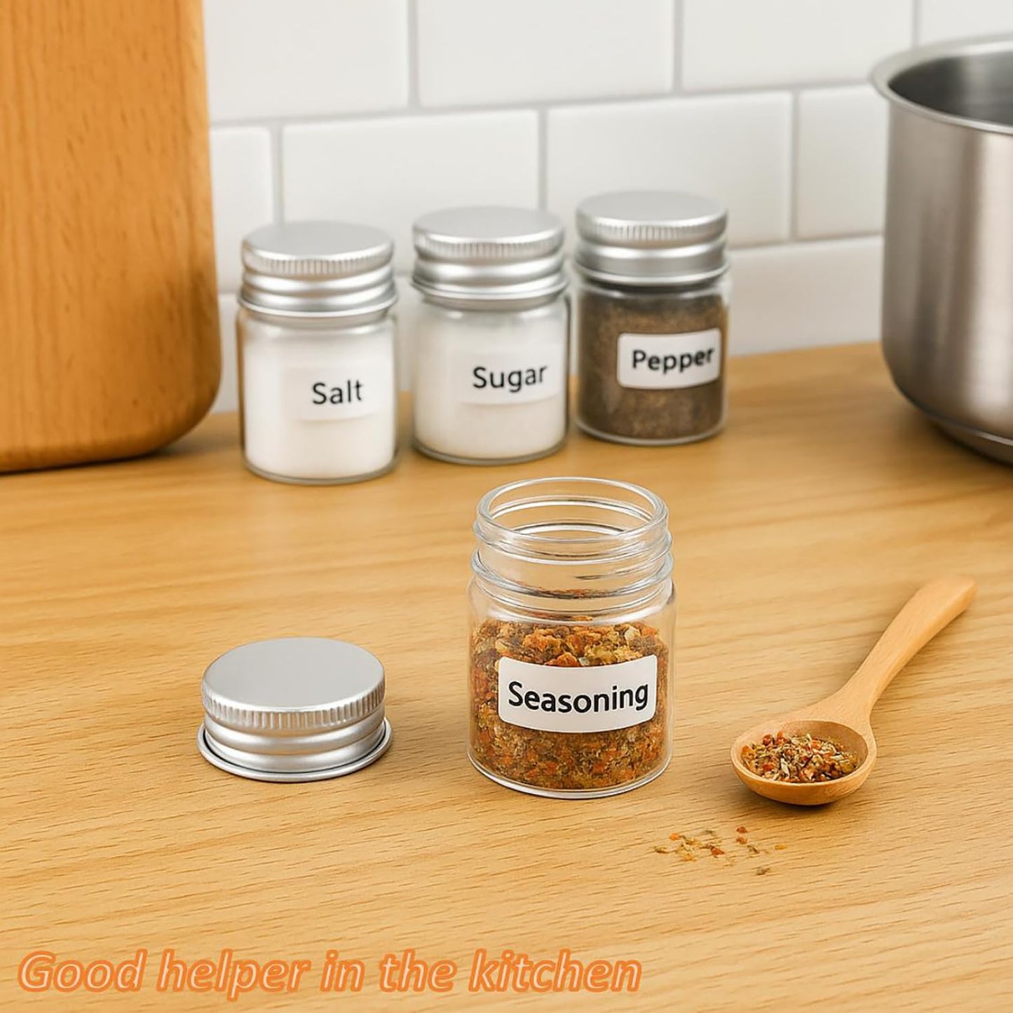 ROHIJALE 30 Pack 15ml/0.5Oz Clear Glass Jars with Aluminum Screw Lids Small Refillable Bottles Leakproof Empty Mini Containers for Samples, Spices, Beads, Cosmetics, DIY Crafts (4cm x 3cm)