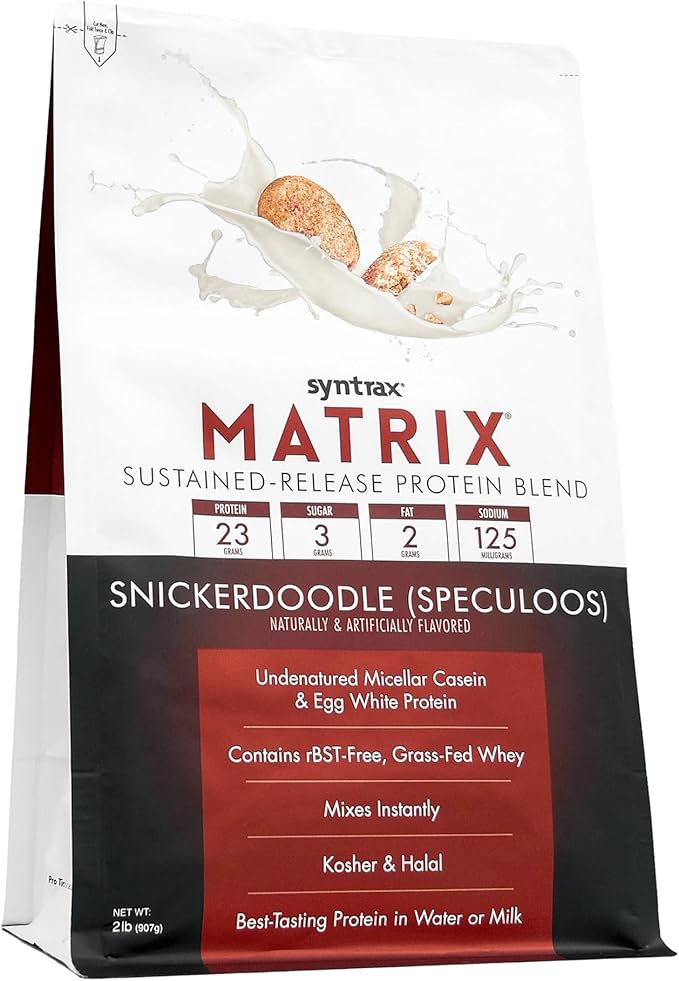 Syntrax Nutrition Matrix Sustained-Release Protein Blend, Snickerdoodle with Real Cookie Pieces 2 lbs.