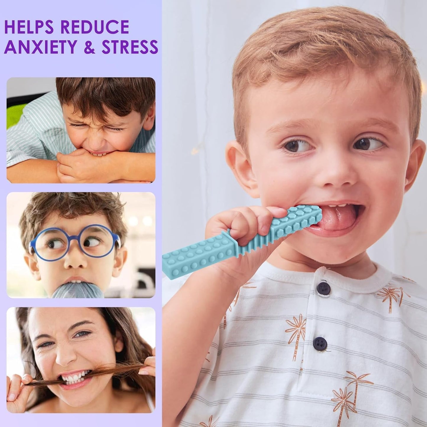ERKOON 5 Pack Sensory Chew Toys for Autistic Children, Silicone Chewy Tubes Teething Tubes for Autism, ADHD, SPD, Chewies with Special Needs, Oral Motor Chewy Tool for Sensory Kids