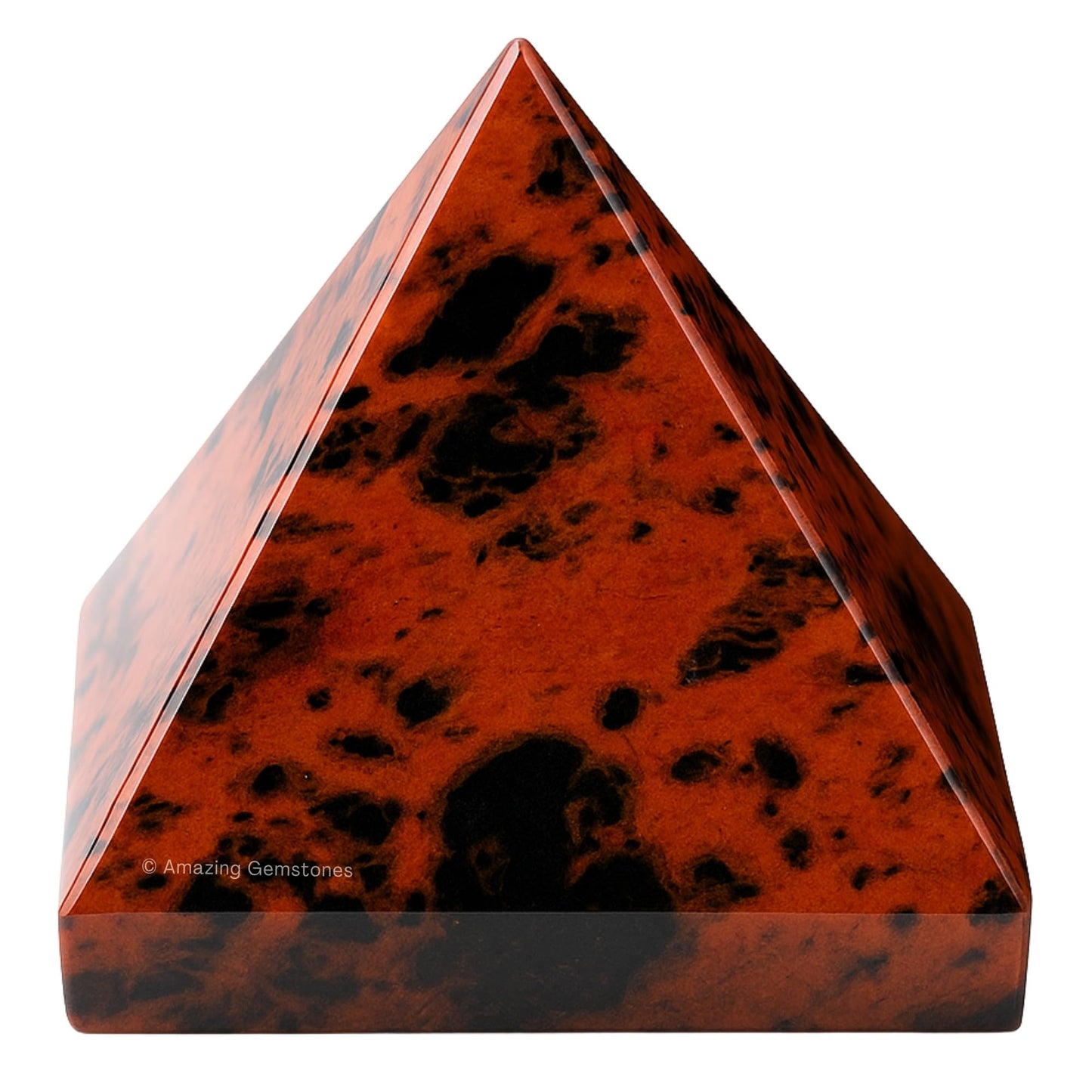 Amazing Gemstone Mahogany Obsidian Pyramid Crystal Healing Stones - 1.5" Great Pyramid Figurine of Natural Stone Pyramid for Meditation, Reiki, Chakra Balancing and Crystal Pyramids Grid