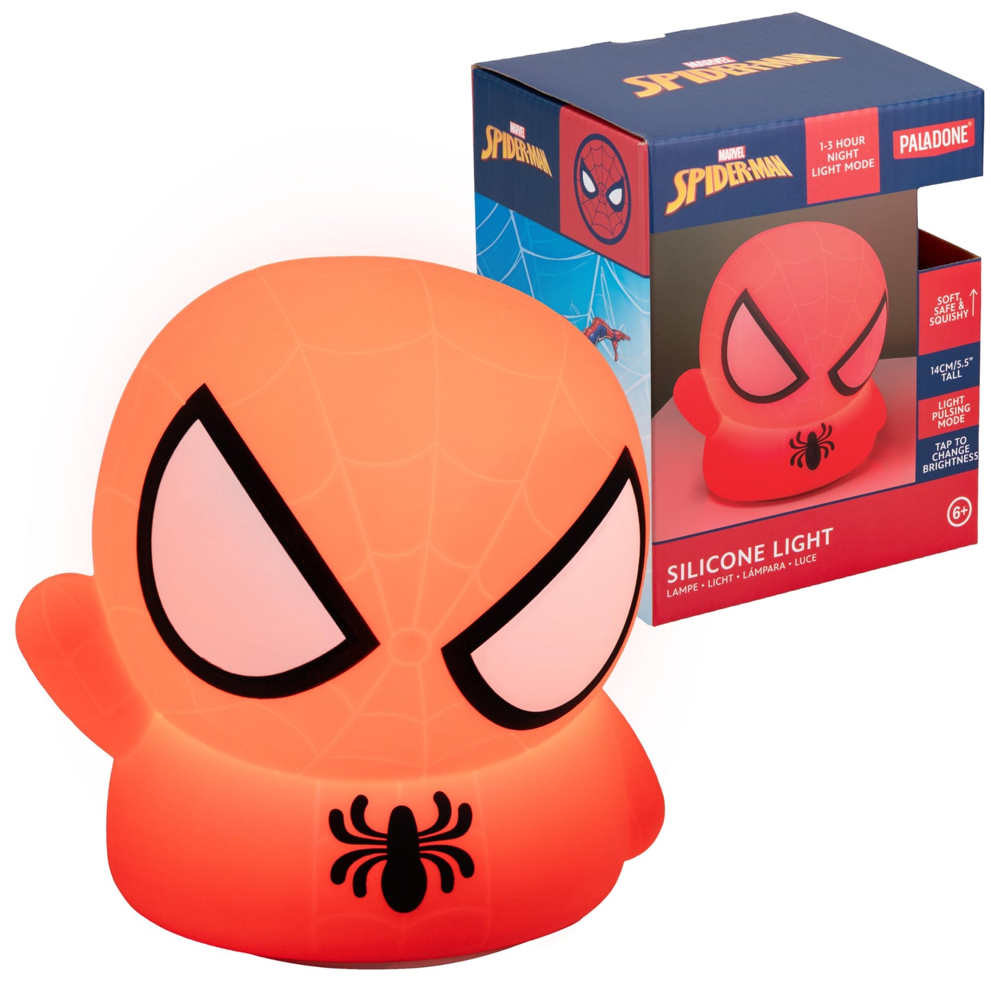 Paladone Spiderman Squishy Lamp - Officially Licensed Disney Free Standing Desk Light, Gaming Room Decor and Merchandise for Boys and Girls, Nightlight Gift Accessory for Playroom and Bedroom