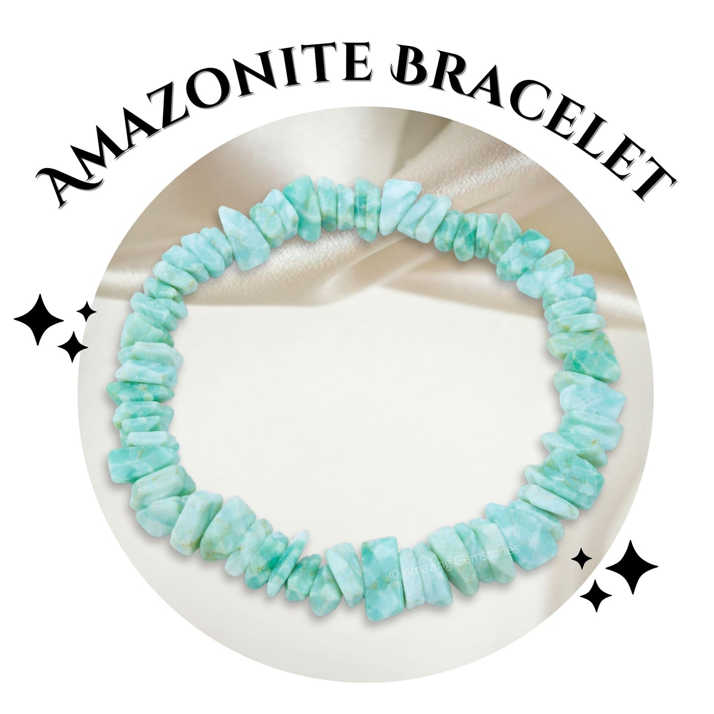 Amazing Gemstone Chips Bracelet (Amazonite)