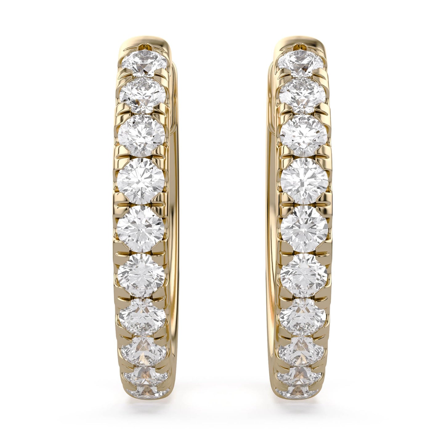 Huggie Hoop Earrings For Women, 1/4 Carat Round Shape Lab Grown Diamond Wedding Bridal Hoop Earrings In 14K Yellow Gold Over Sterling Silver Jewelry for Her (0.25 Cttw)