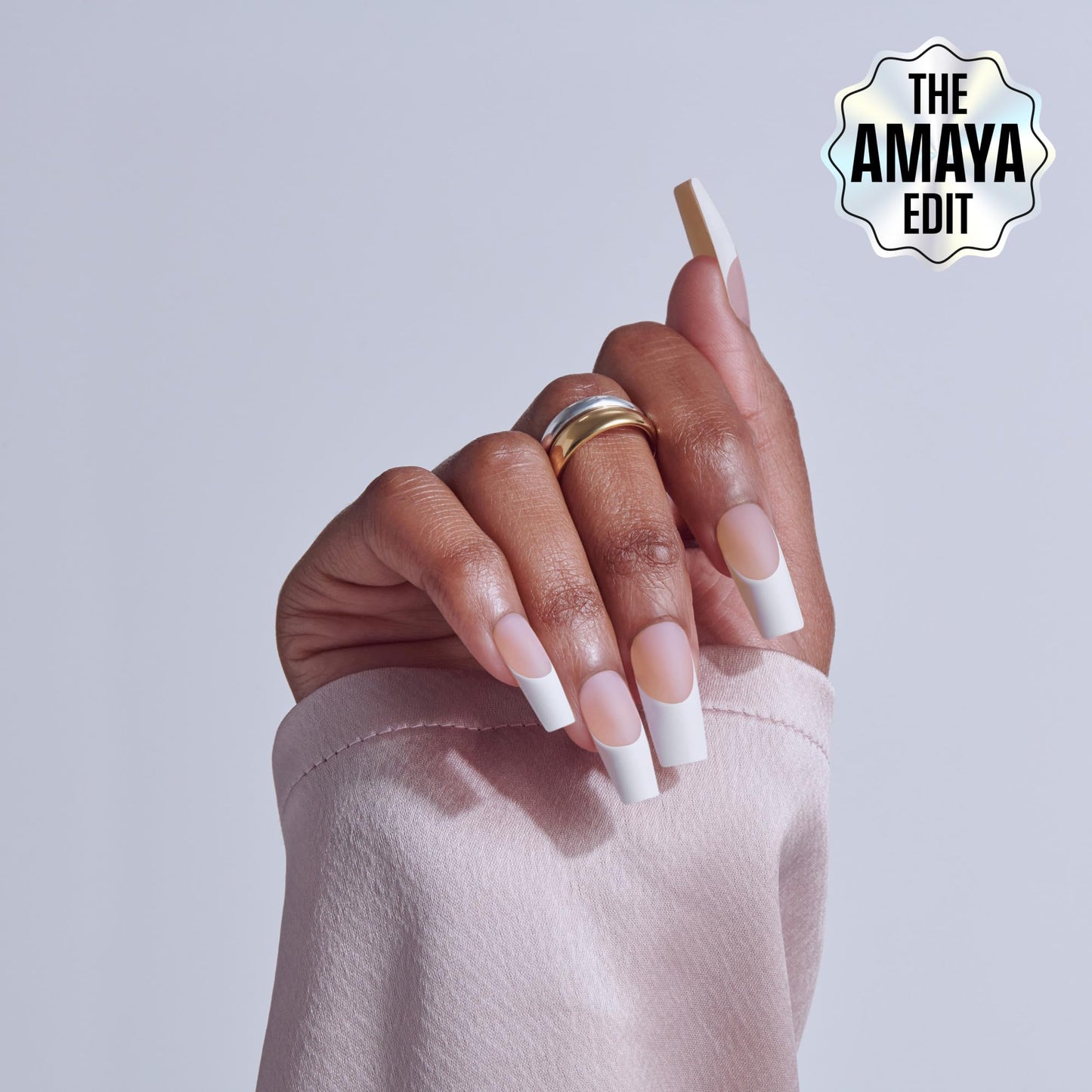 Kiss Core, Press On Nails, Nail glue included, 'Every Minute', White, Long Size, Square Shape, Includes 32 Nails, 2g Glue, 1 Manicure Stick, 1 Mini File