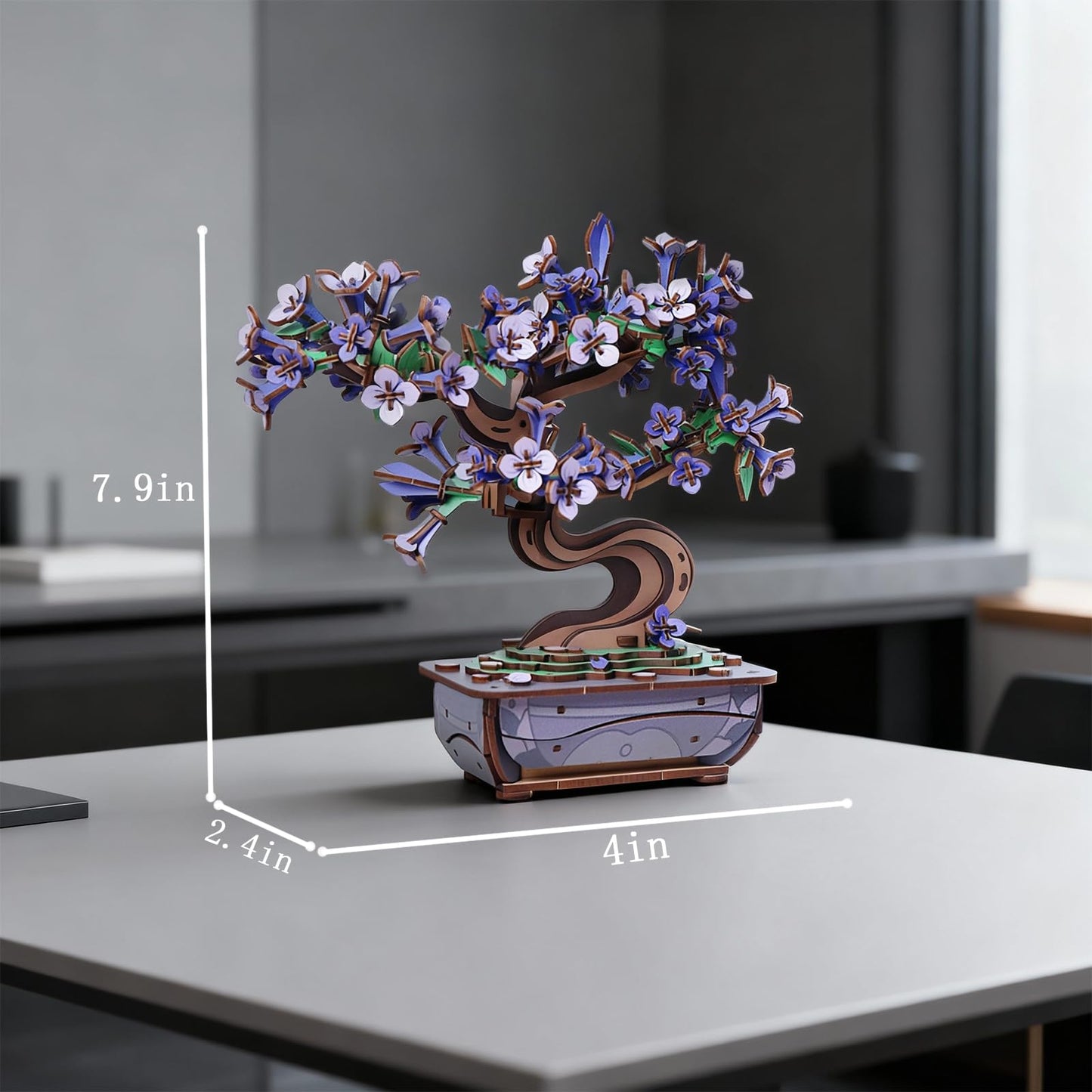 Ulieer 3D Puzzles for Adults Wooden Flower，DIY Crafts for Adults Bonsai Tree Building Set, Artificial Flower Decor, Artificial Plant Model Toy for Desk or Home Decor，Birthday Valentine's Day