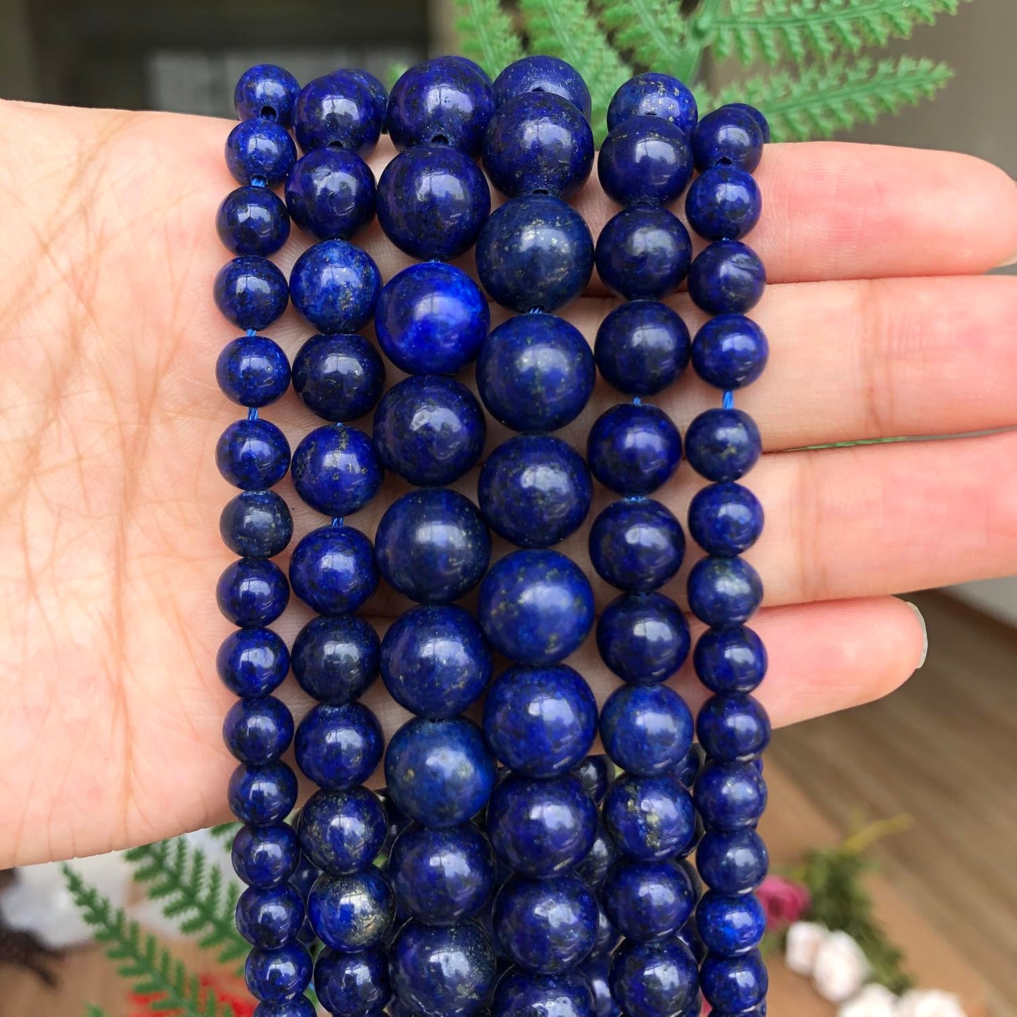 NITOPUPU 10mm 37pcs Lapis Lazuli Natural Stone Beads for Jewelry Making Supplies, Round Crystal Beads for Bracelets Necklace DIY Crafts