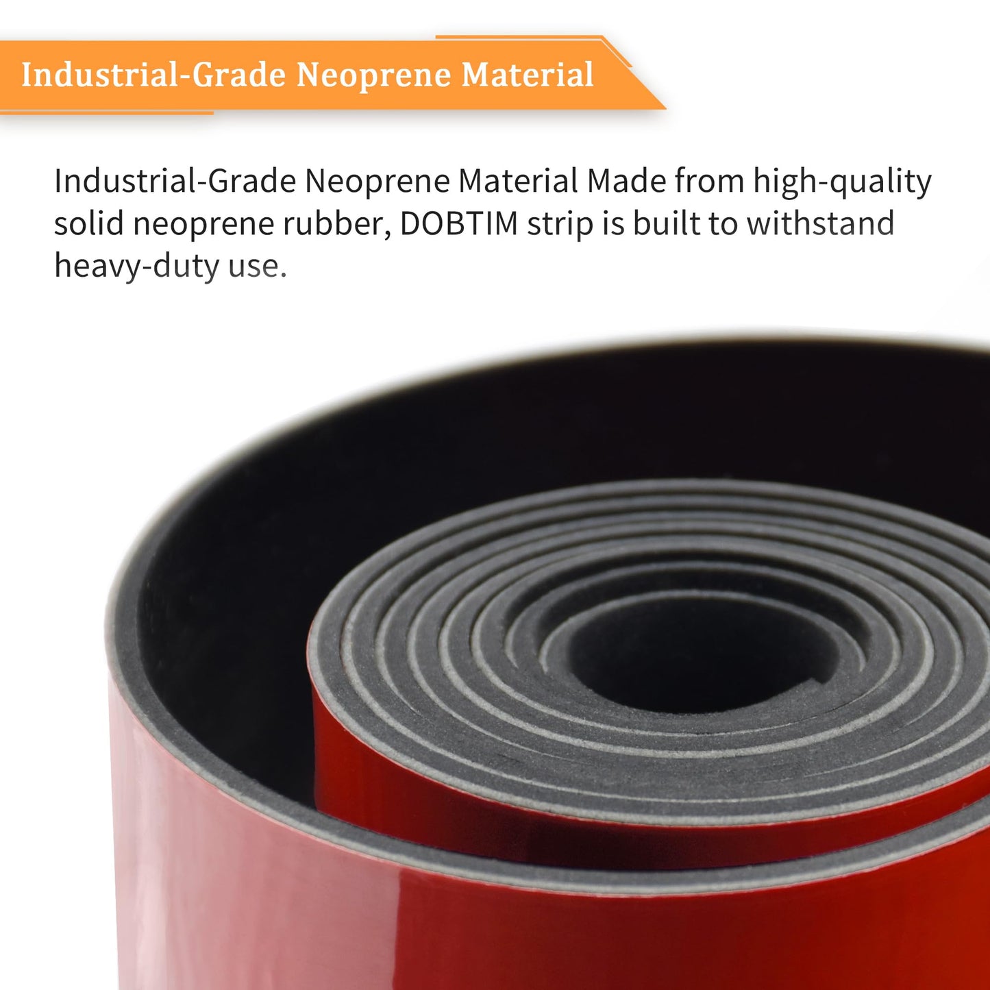DOBTIM Solid Neoprene Rubber Strips with Adhesive Backing 1/16 (.062)" Thick x 1" Wide x 25' Long, Self Adhesive Rubber Sheets, Rolls & Strips for DIY Gaskets Crafts Pads Seals Warehouse Flooring