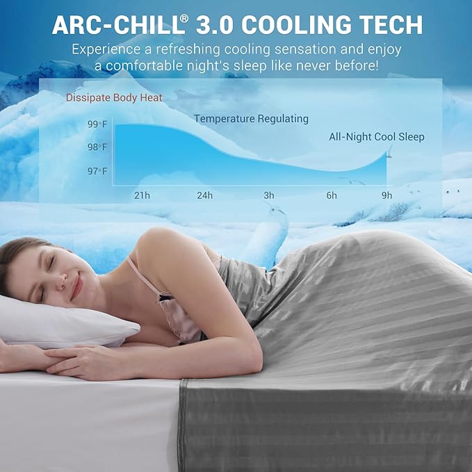 Elegear Revolutionary Cooling Throw Blanket, Absorbs Heat to Keep Body Cool for Night Sweats, Double Sided Arc-Chill3.0 Cooling Fiber Q-Max>0.5, Lightweight Summer Cold Blankets for Sleeping 51“ x 67”