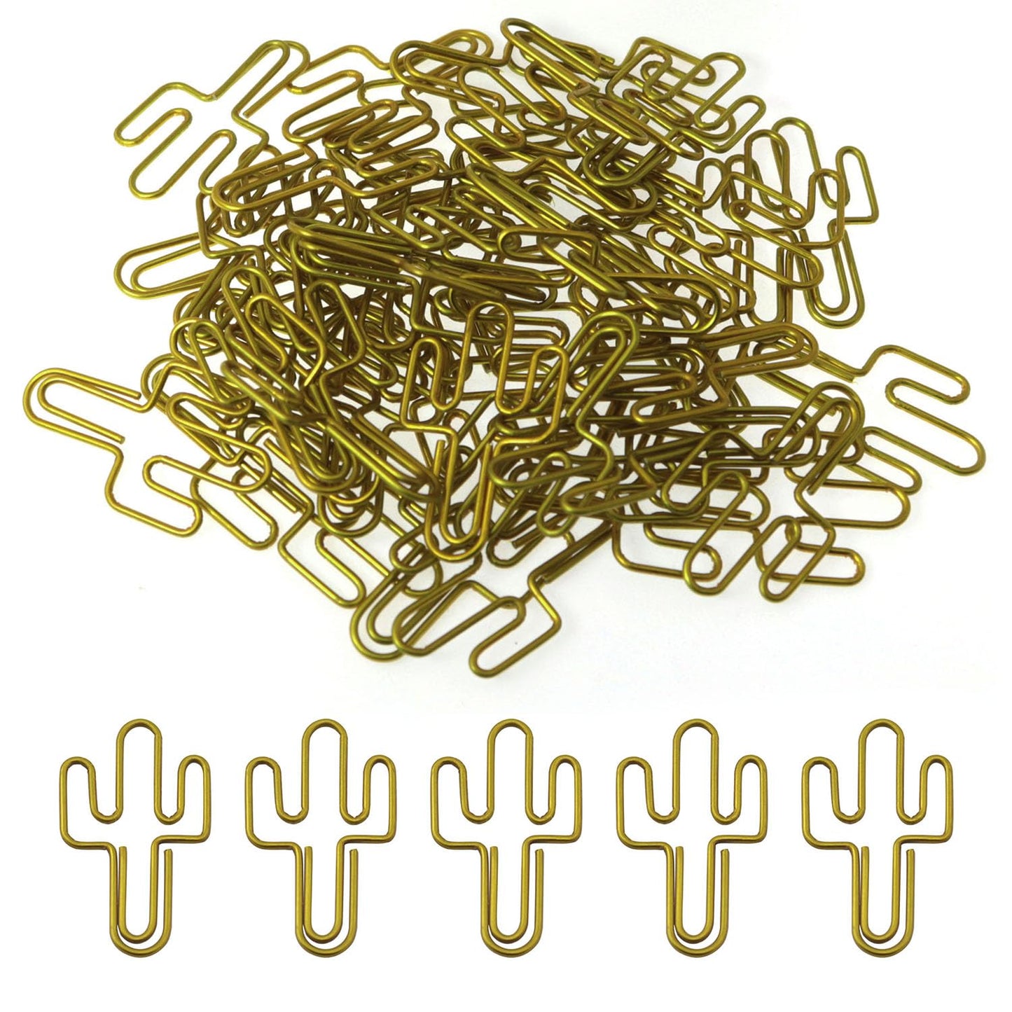 XGNG 50PCS Cactus Metal Paper Clips Pins Iron Creative Stationery Data Classification Books Loose-Leaf Clips for The Office