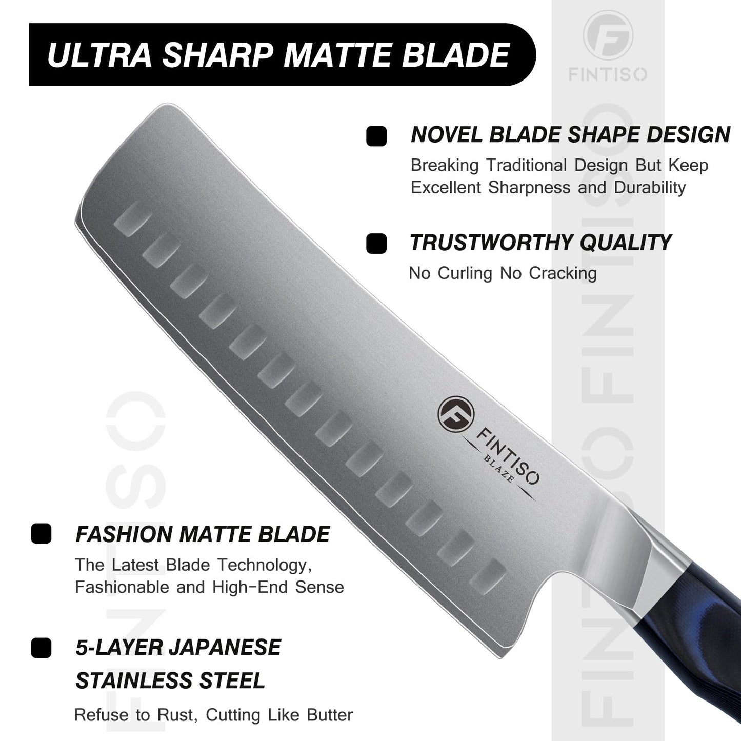 FINTISO 7" Nakiri Knife,2026 New Upgrade Vegetable Chopping Knife with G10 Ergonomic Handle, Japanese High Carbon Stainless Steel Sharp Kitchen Cleaver in Gift Box