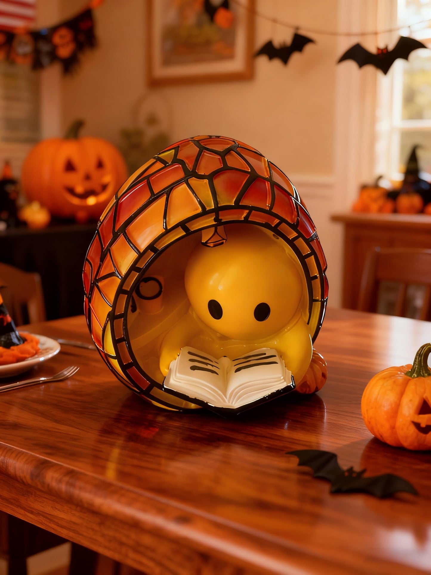 Halloween Ghost Night Light Set - Ghost Bubble Bath Lamp & Ghost Reading Book Lamp, USB-Powered Spooky Cute LED Decor for Kids Adults, Bathroom Bedroom, Gift-Ready Packaging