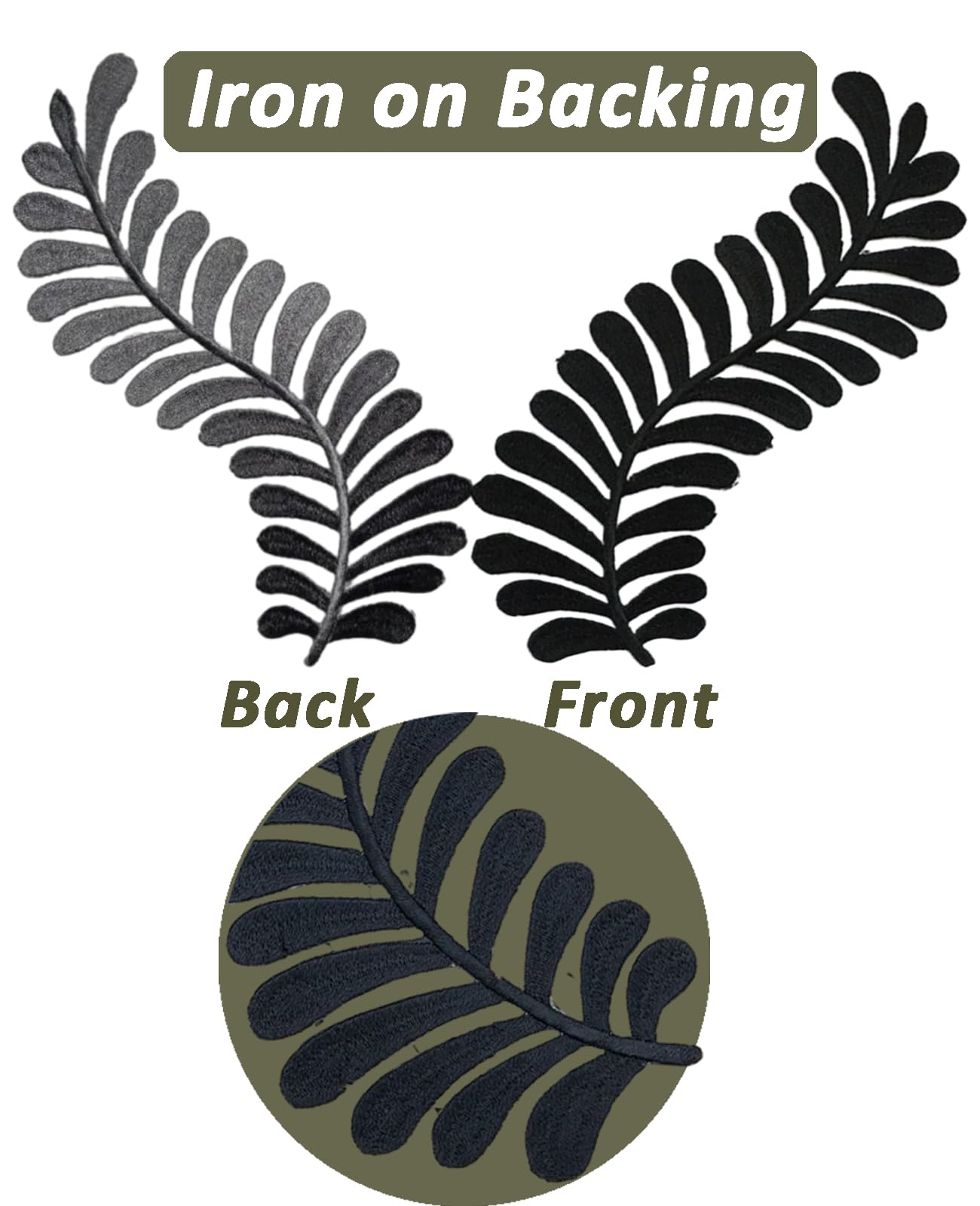 MSCFTFB 4 Pairs Leaves Iron on Patches,Decorative Ivy Embroidered Patch,Fabric Repair Patch for Clothes Jean Jacket Pant Vest Backpack Appliques Embellishments (Gold)
