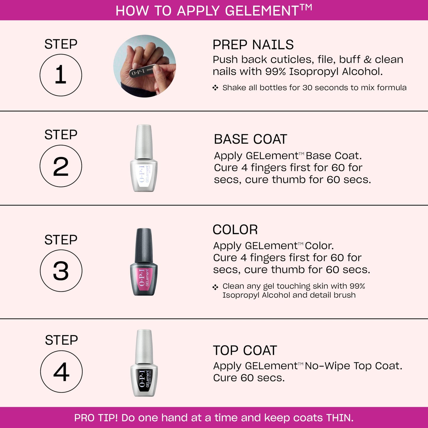OPI GELement Starter Essentials Kit | Includes Base Coat, Top Coat, LED Curing Lamp, & Prep Supplies | DIY Professional Salon Quality Gel Manicure Results