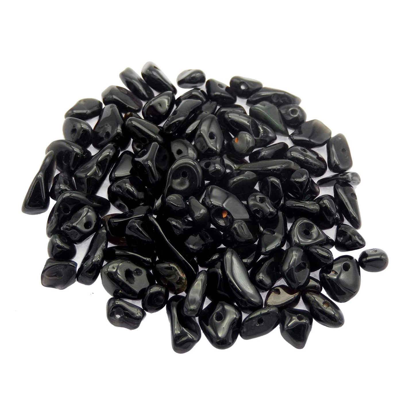450PCS Obsidian Irregular Chip Stone Beads 5-8mm Gemstones Crystal Loose Bead for Jewelry Making Bracelet Necklace DIY Craft Finding