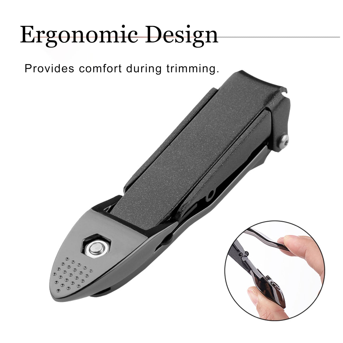 Nail Clippers with Catcher, No Splash, Self-Collecting Nail Cutter, Ergonomic Design for Fingernails and Toenails,SUNDEN SD1442
