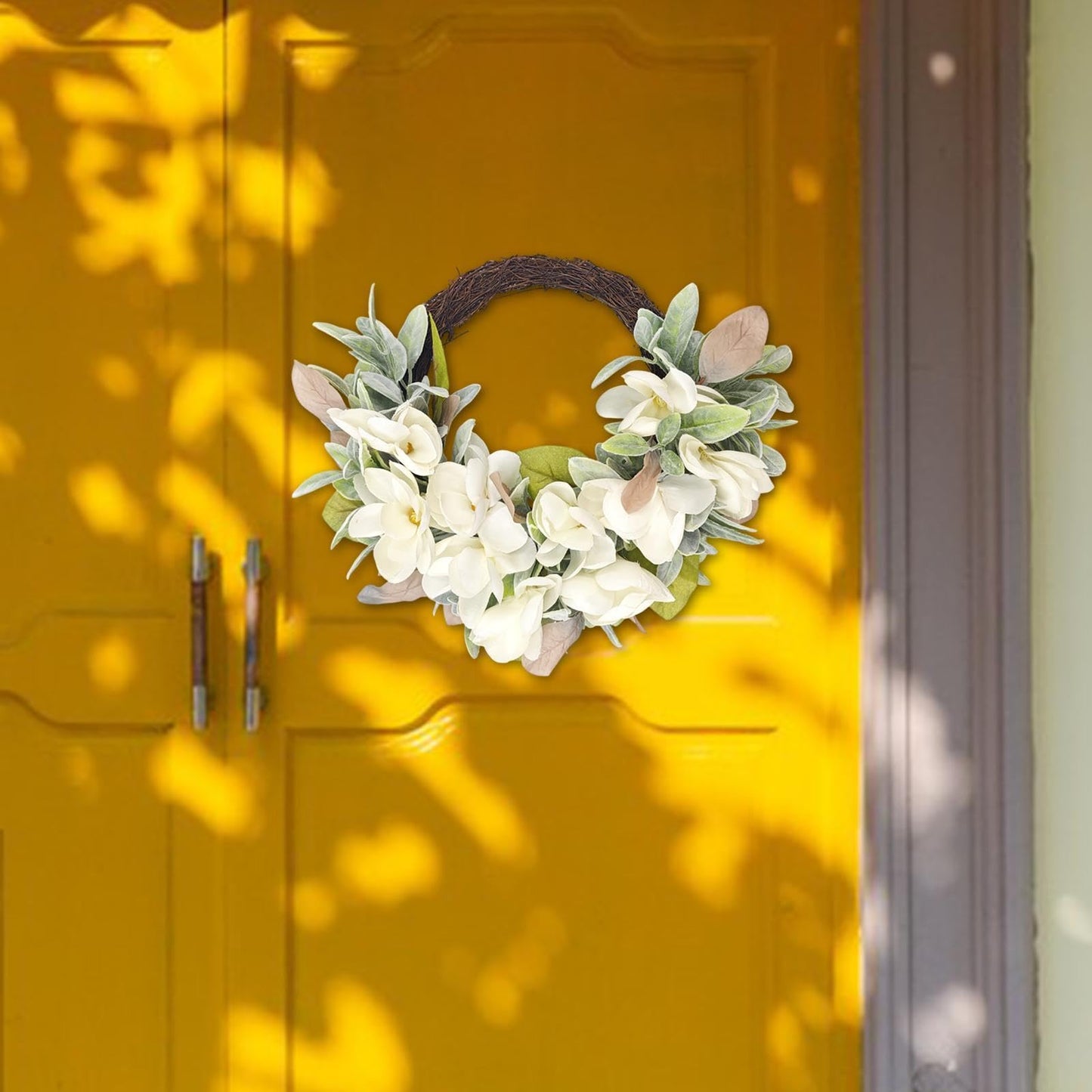 predolo Flower Wreath for Front Door Outdoor Table Window Hanging Garland